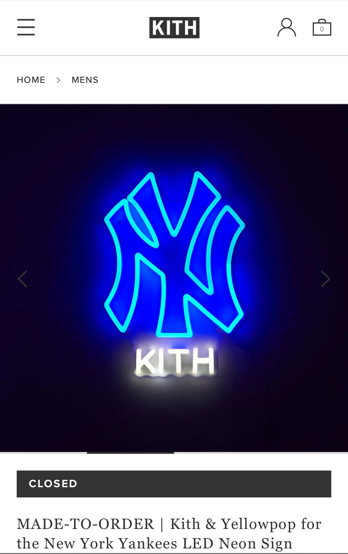 Kith × New York Yankees Kith Yellowpop New York Yankees LED Neon
