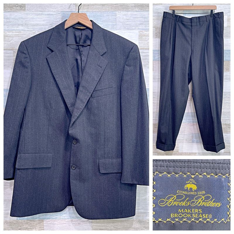 Brooks Brothers Brooks Brothers Brooksease Flannel Stretch Wool Suit Gray 43 Size 42R - 1 Thumbnail