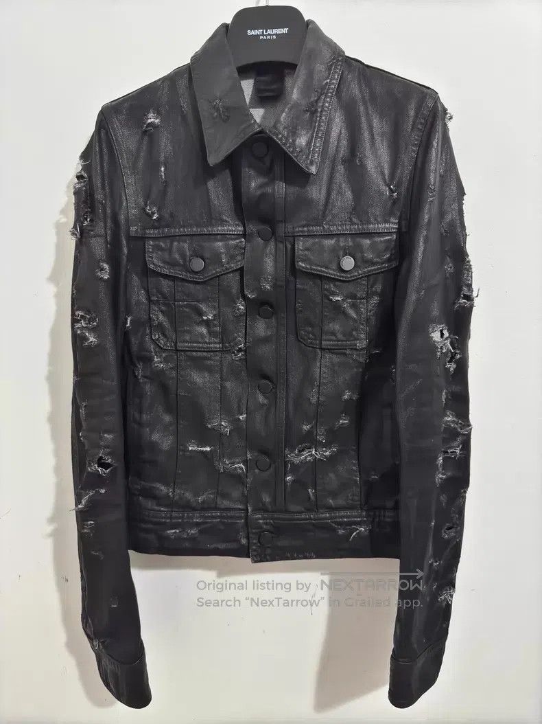 Dior Dior Black Vinyl Crackle Destroyed Denim Jacket i Size US S / EU 44-46 / 1 - 1 Thumbnail
