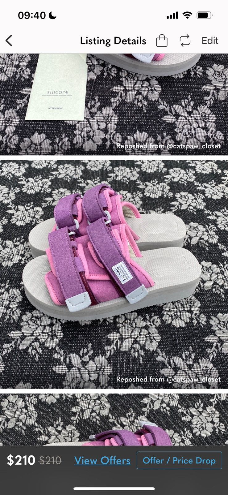 Suicoke Suicoke MOTO PO Slide Women’s 7 pink purple sandals Size US 7 / IT 37 - 4 Thumbnail