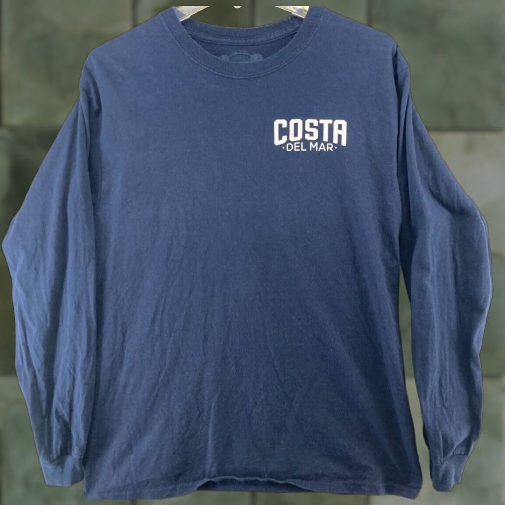 Costa Del Mar Costa Del Mar Costa Mens Long Sleeve TShirt M Blue Logo T-Shirt Men Medium Blue Costa Del Mar Logo 90s Outdoor Fish Classic Size US M / EU 48-50 / 2 - 1 Thumbnail