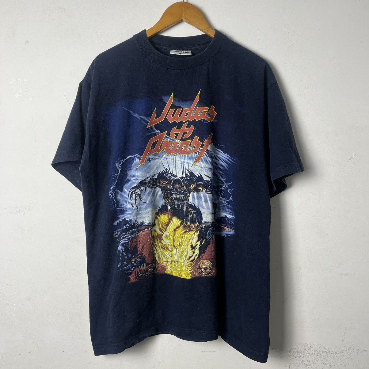 image of Band Tees x Judas Priest Vintage 90's Judas Priest World Tour in Navy, Men's (Size XL)