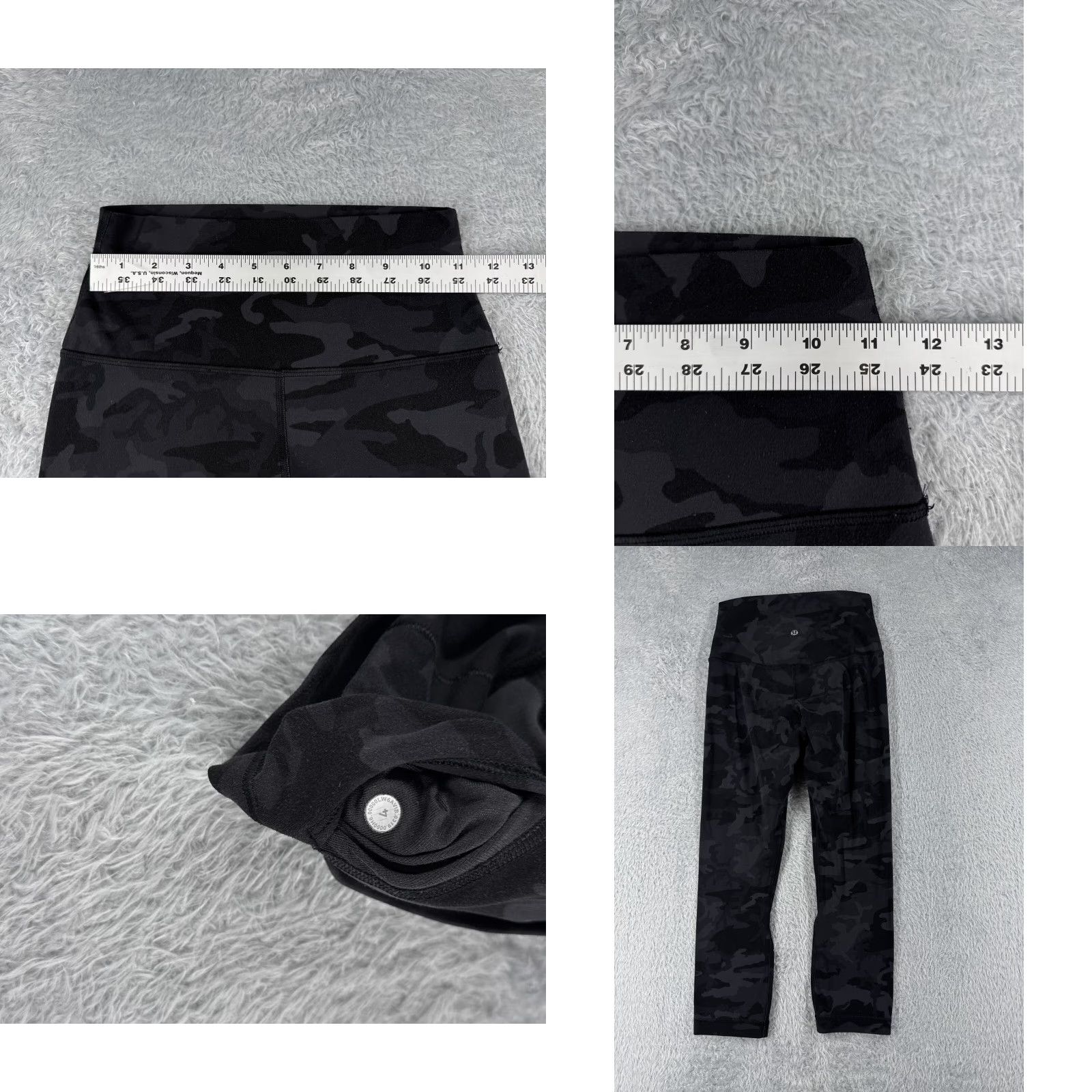 Lululemon VINTAGE Lululemon Align Cropped Pants Womens Medium 4 Black Gray Camo Yoga Athleisure Size 27" / US 4 / IT 40 - 8 Thumbnail