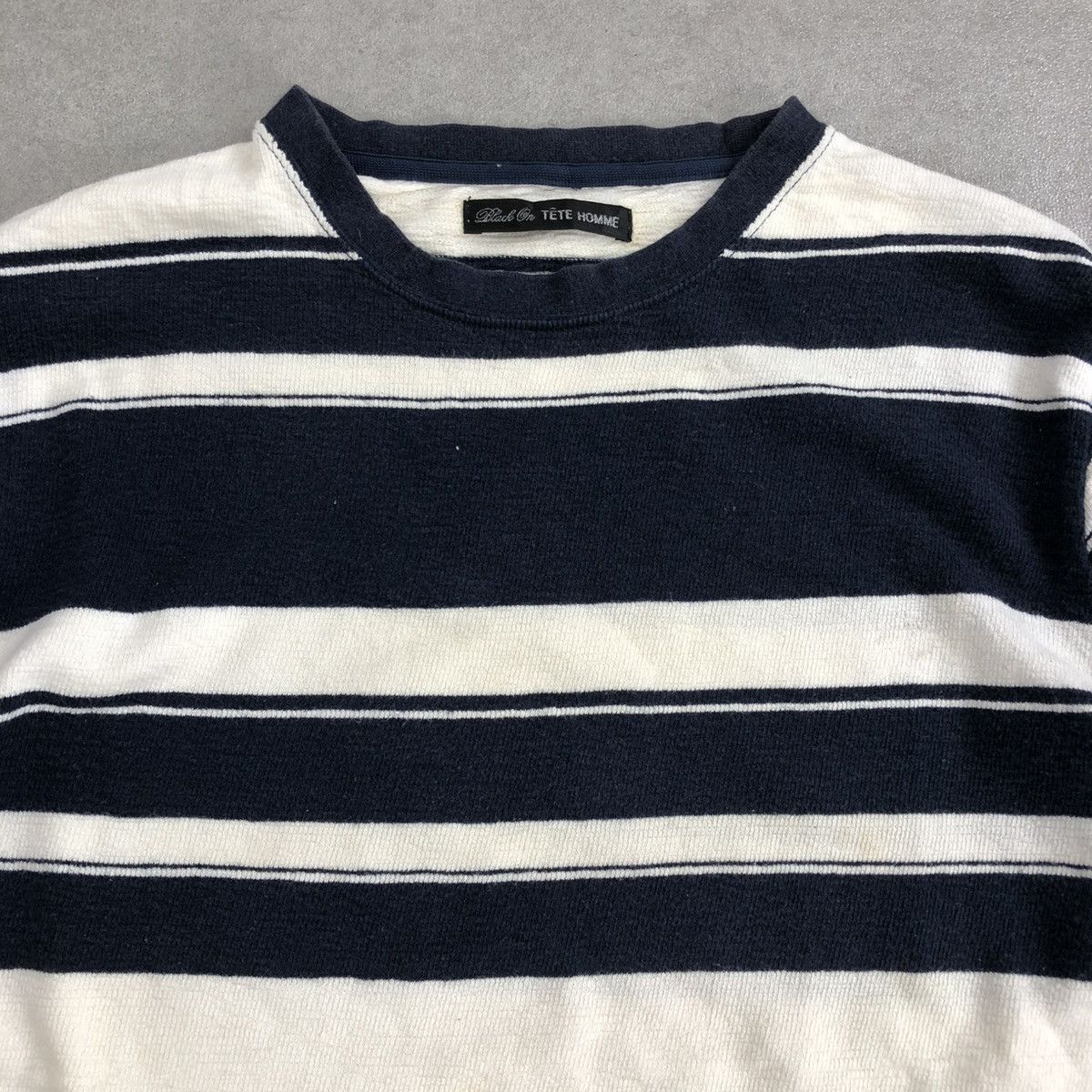Issey Miyake × Tete Homme Vintage Tete Homme by Issey Miyake Striped Sweatshirt Size US M / EU 48-50 / 2 - 3 Thumbnail