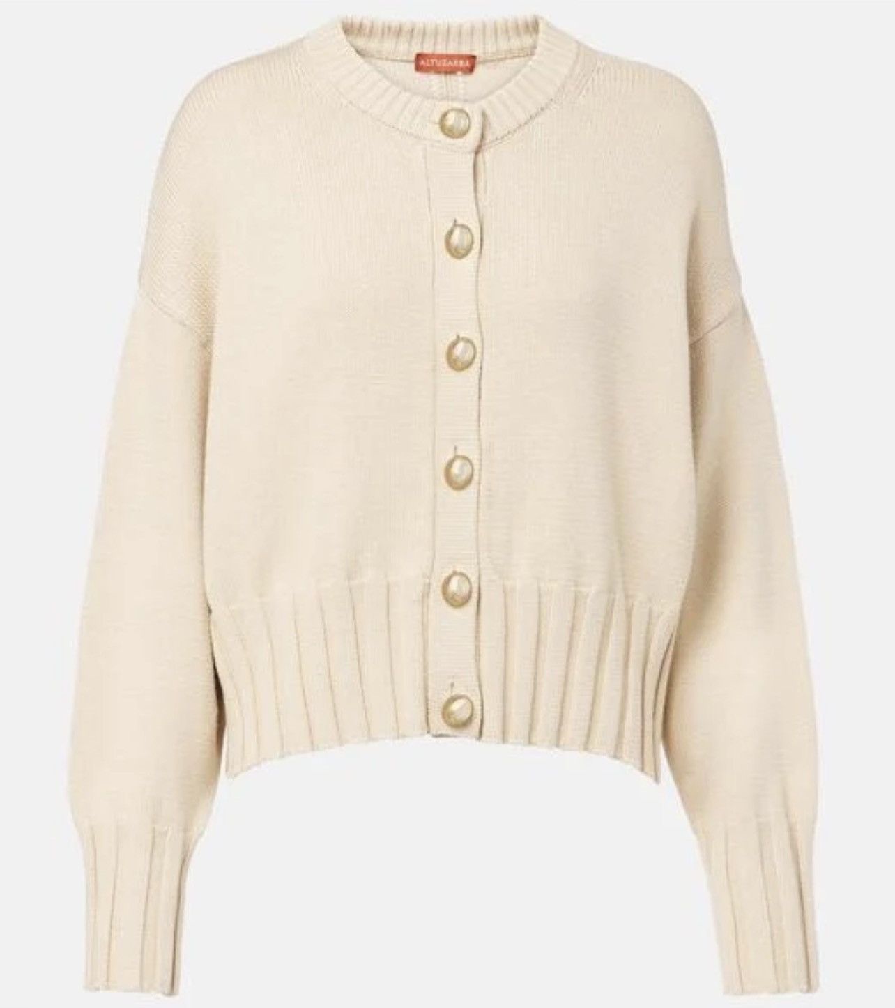 Altuzarra Altuzarra Natural Cotton And Silk-Blend Cardigan size L Size L / US 10 / IT 46 - 1 Thumbnail