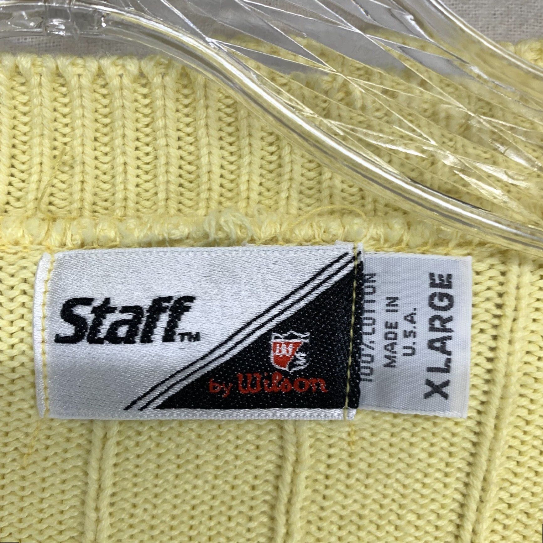 Wilson VINTAGE Wilson Men’s Golf Sweater Pullover Adult Medium Yellow 90s Club Knit All Seasons Size US M / EU 48-50 / 2 - 5 Thumbnail