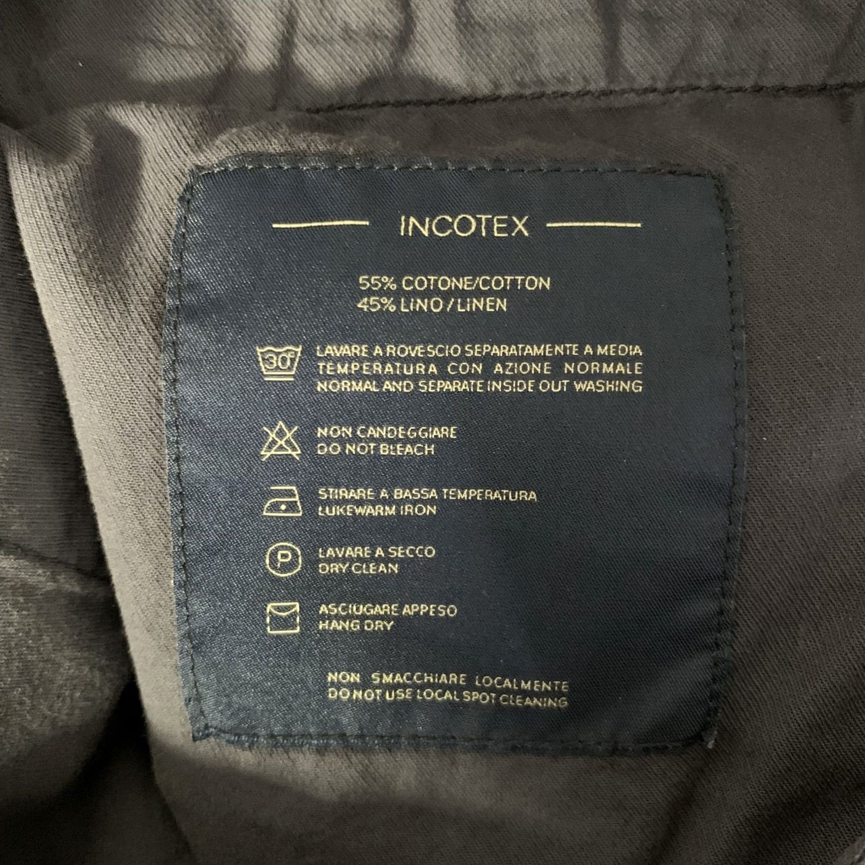 Incotex INCOTEX Navy Cotton Linen Shorts 36 Men Adult Short Pants Inseam 10 Solid Lightweight Shorts Size US 36 / EU 52 - 4 Thumbnail