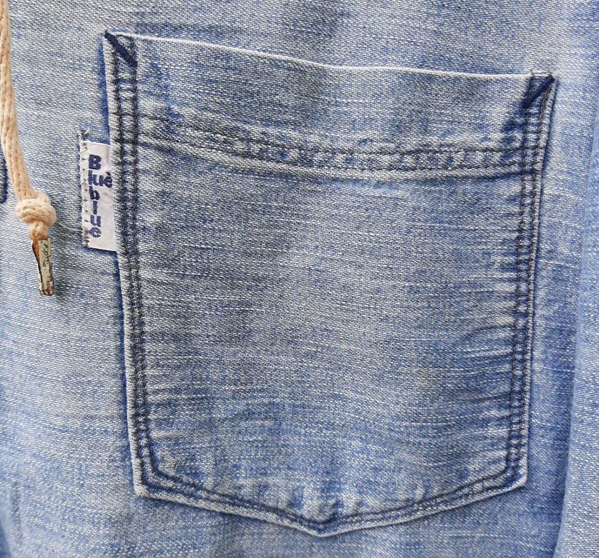 Blue Blue Japan 2000s Blue Blue X HR Market Wash Lace Up Longsleeve Shirt Size US XL / EU 56 / 4 - 3 Thumbnail