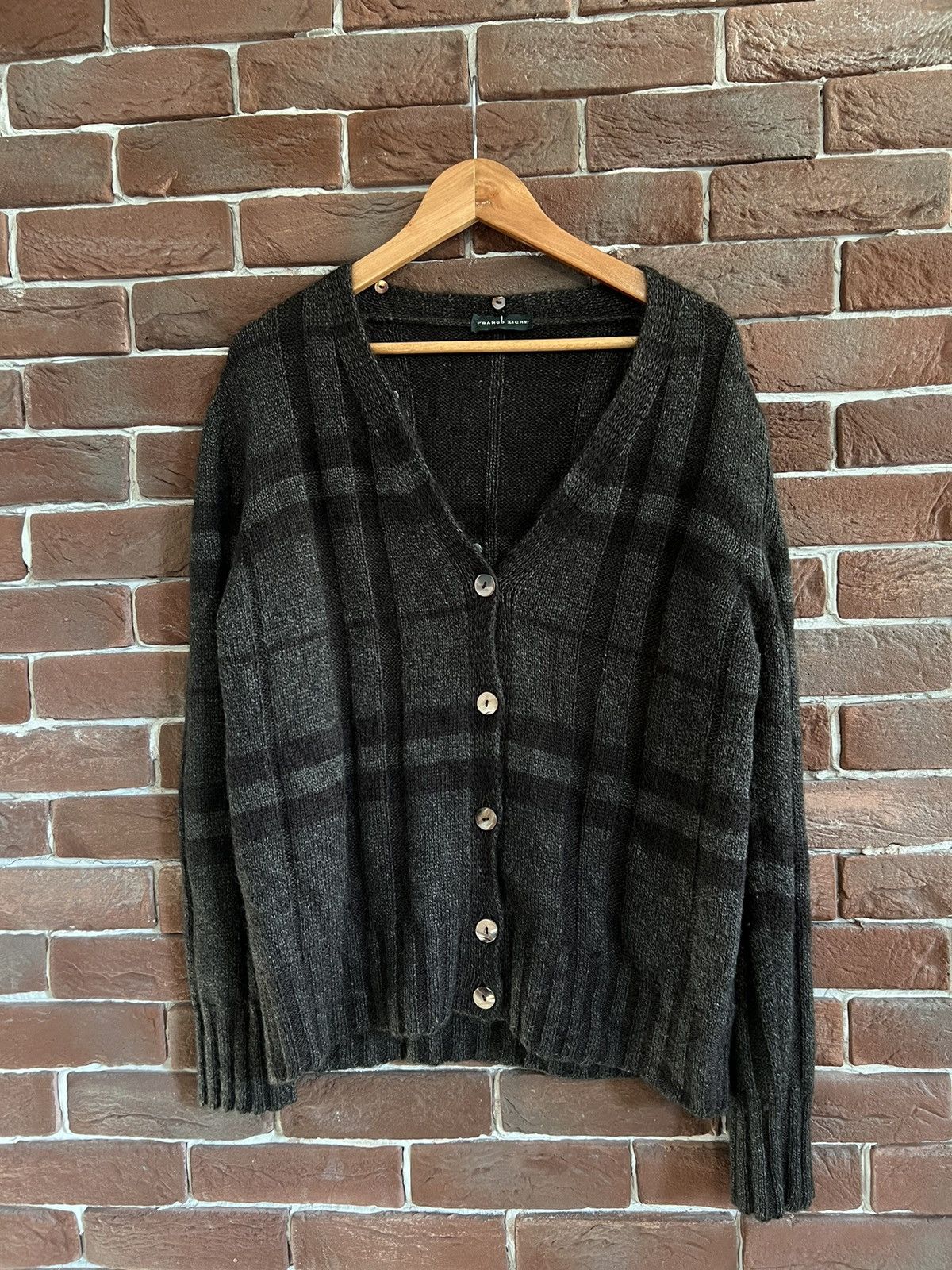 Vintage Franco Ziche Made In Italy Checkered Cardigan Kurt Cobain Size US L / EU 52-54 / 3 - 1 Thumbnail