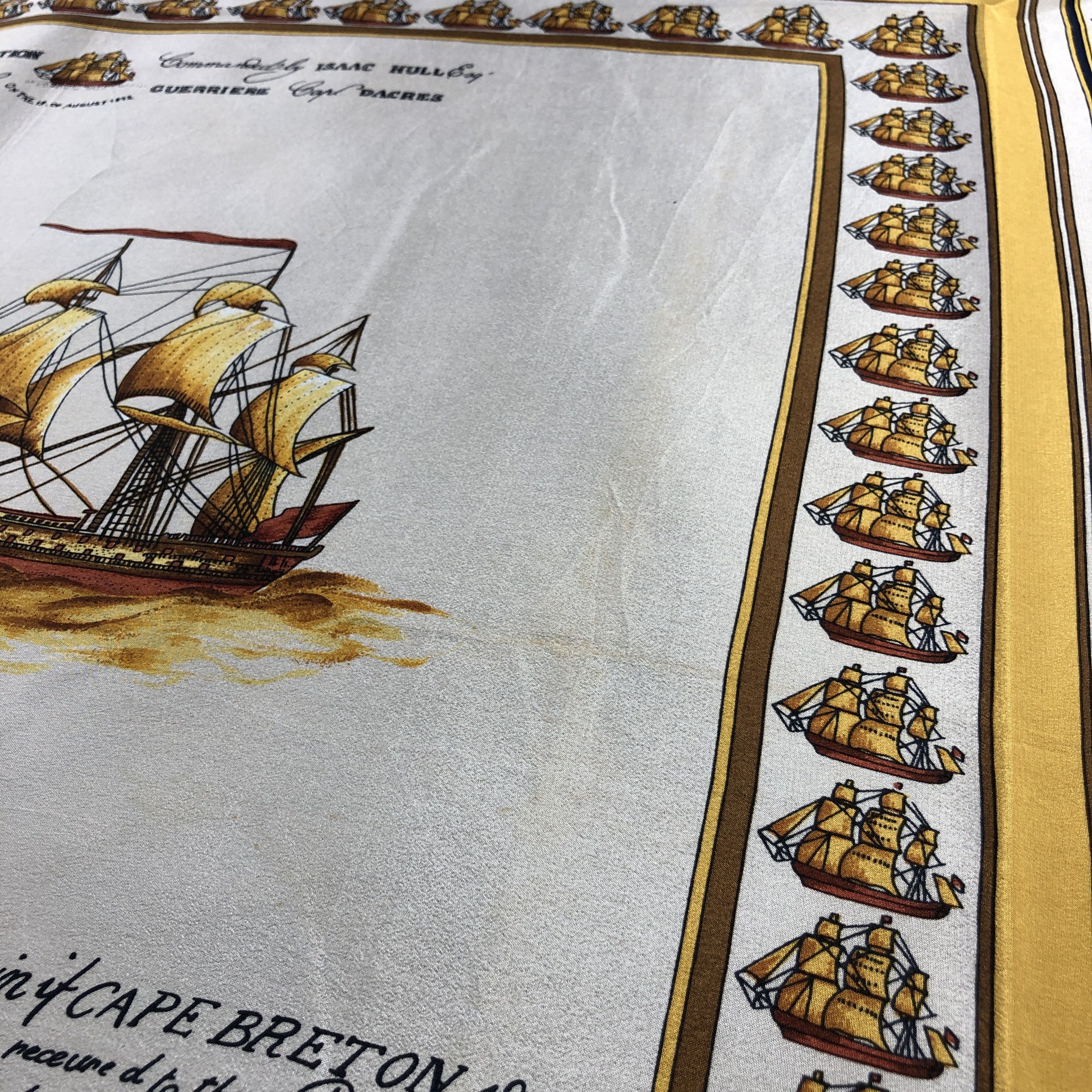 Vintage New England Forces Ships Silk Scarf M1377 Size ONE SIZE - 10 Thumbnail