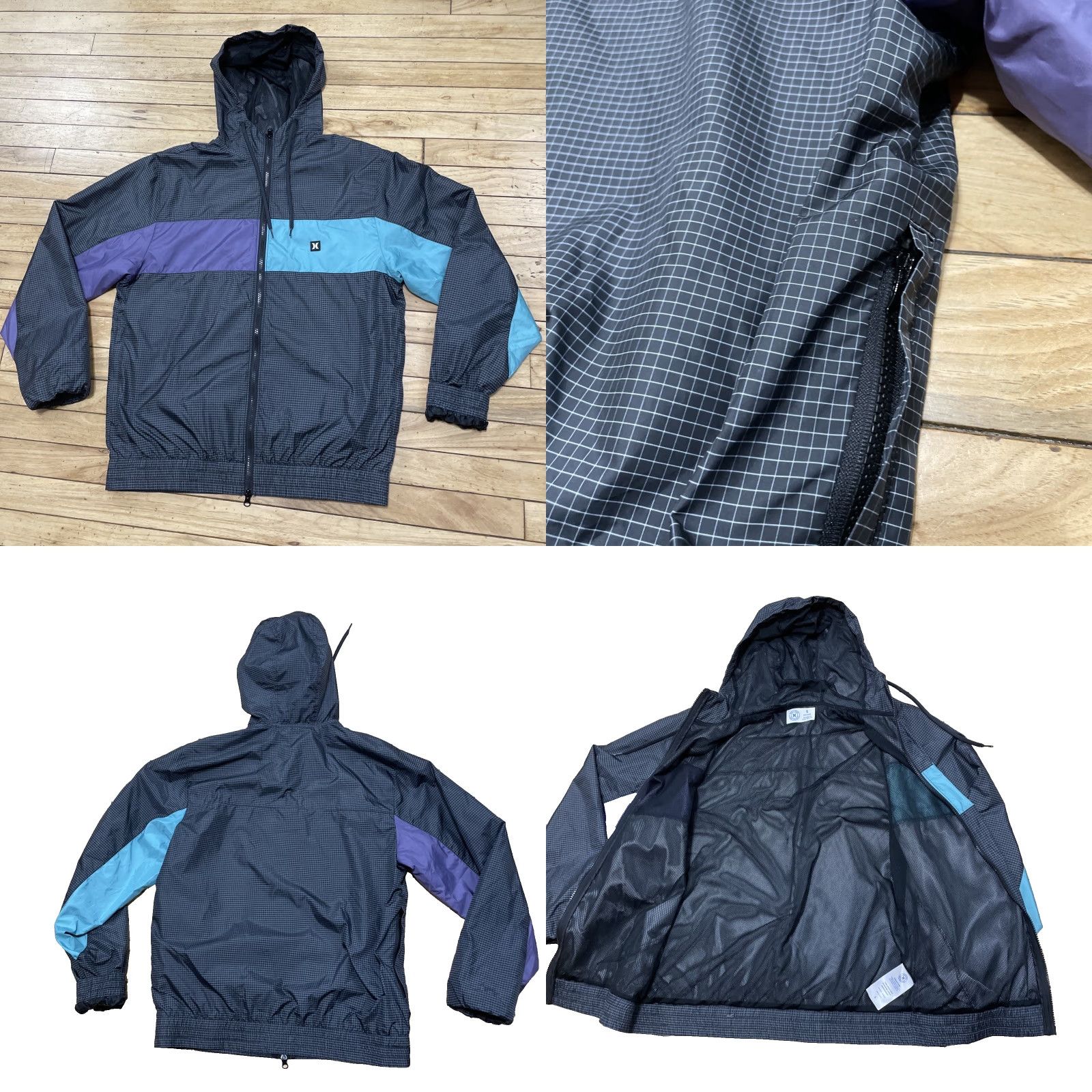 Hurley Hurley Men’s Jacket Windbreaker Hooded Zip Logo Colorblock Weatherproof, Small, Blue, Casual, Regular Fit, Winter Spring Fall, Men’s, Jacket Size US S / EU 44-46 / 1 - 9 Thumbnail