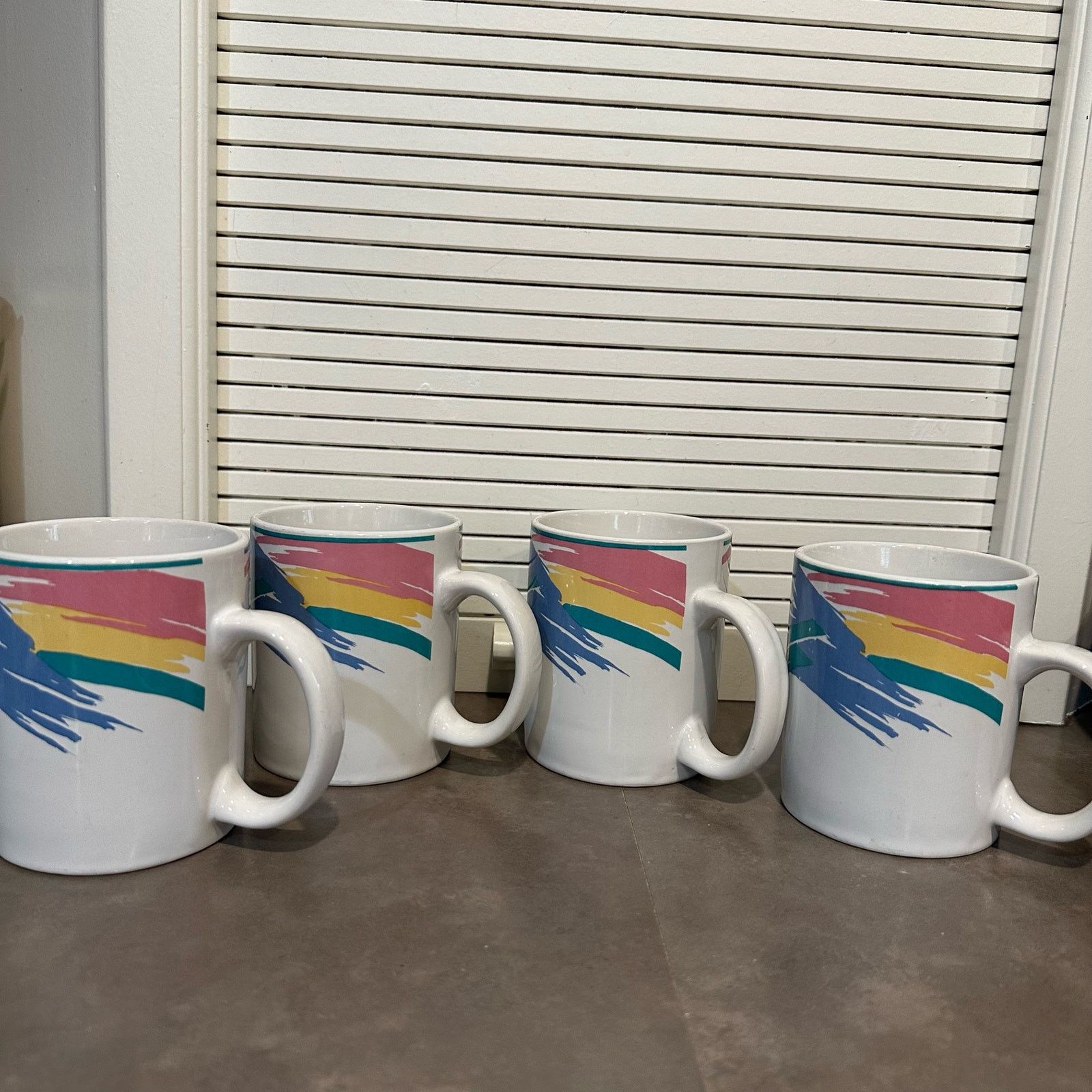 Other Vintage 90s Tienshan Stoneware Retro Pastels Coffee Mugs Size ONE SIZE - 3 Thumbnail
