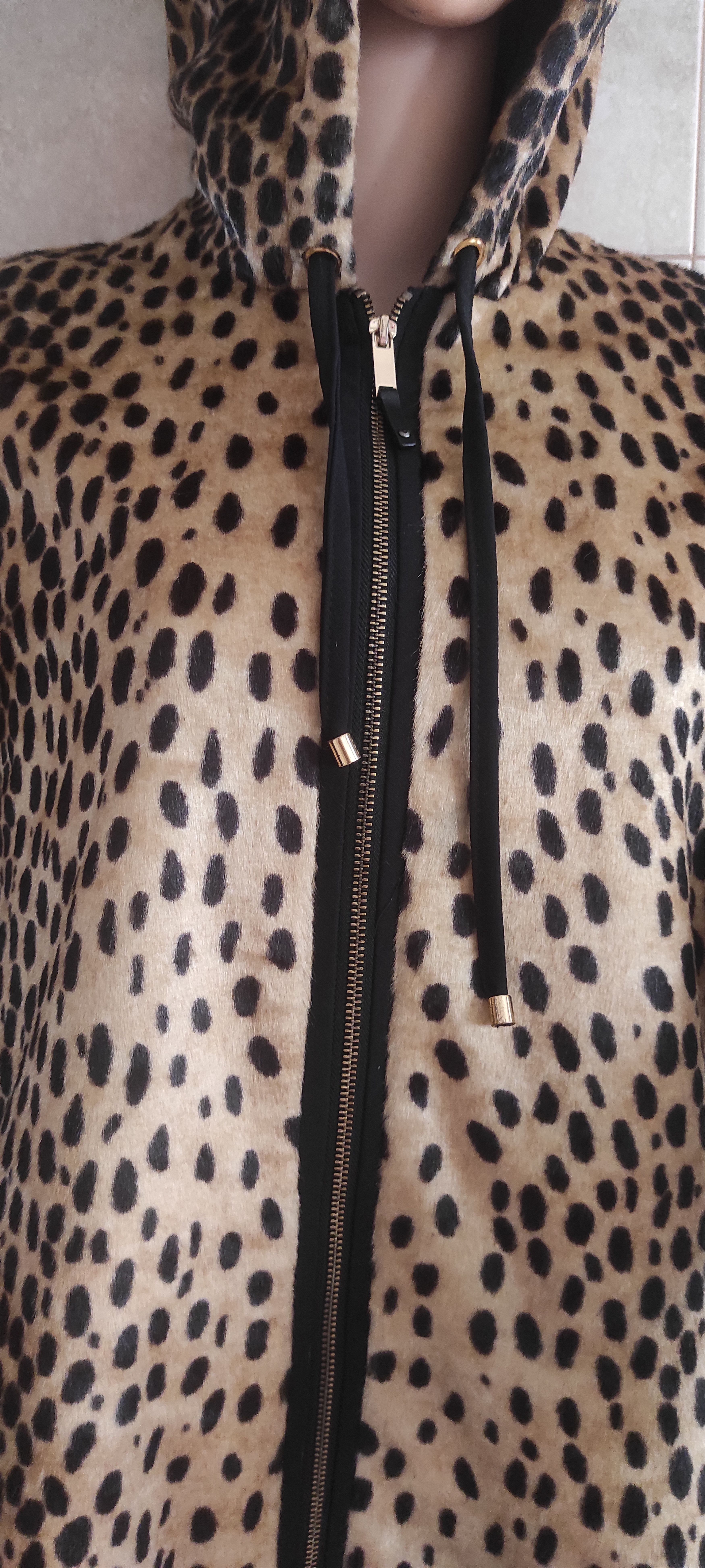 Zara Zara Trafaluc Leopard Print Faux Fur Zip-Up Hooded Coat Size L / US 10 / IT 46 - 6 Thumbnail