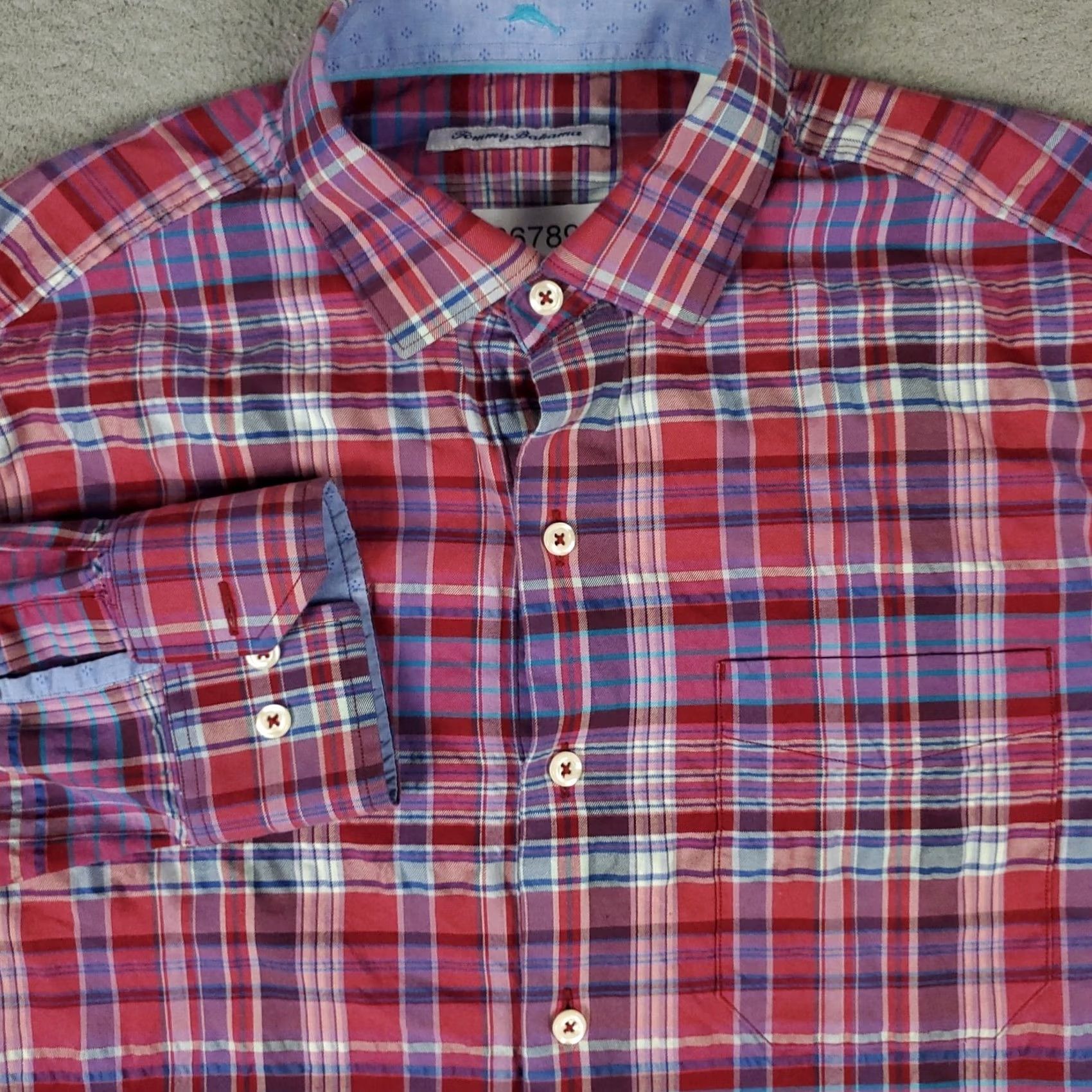 Tommy Bahama Tommy Bahama Shirt Mens Small Red Plaid Cotton Button-Up Long Sleeve Size US S / EU 44-46 / 1 - 2 Thumbnail