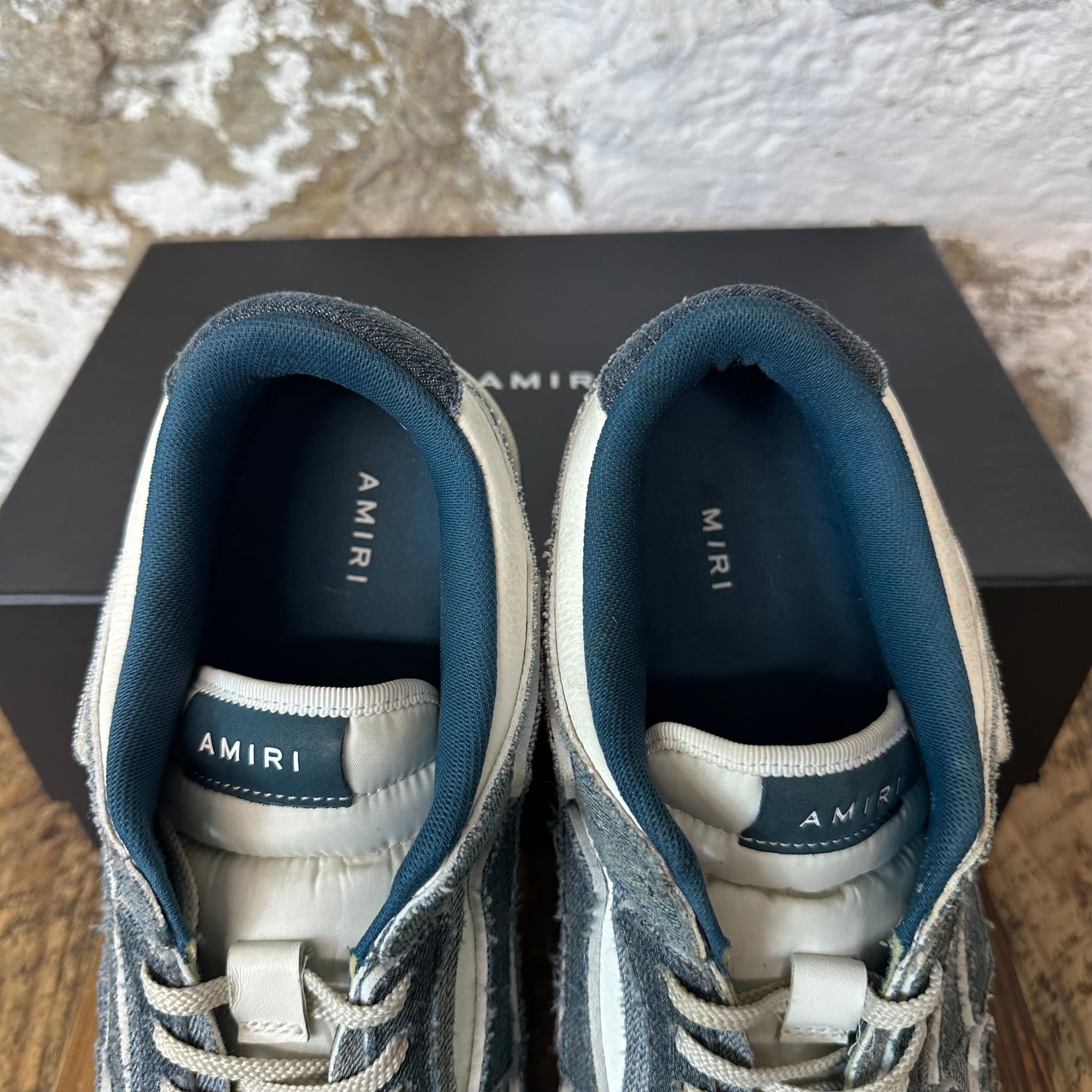 Amiri Amiri Denim Skeleton White Sneaker Sz 13 (46) Size US 13 / EU 46 - 4 Thumbnail