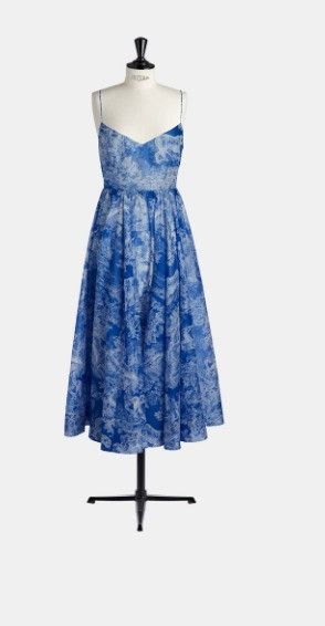 Dior o1w1db10924 Cotton Dress in Blue Size XL / US 12-14 / IT 48-50 - 1 Thumbnail