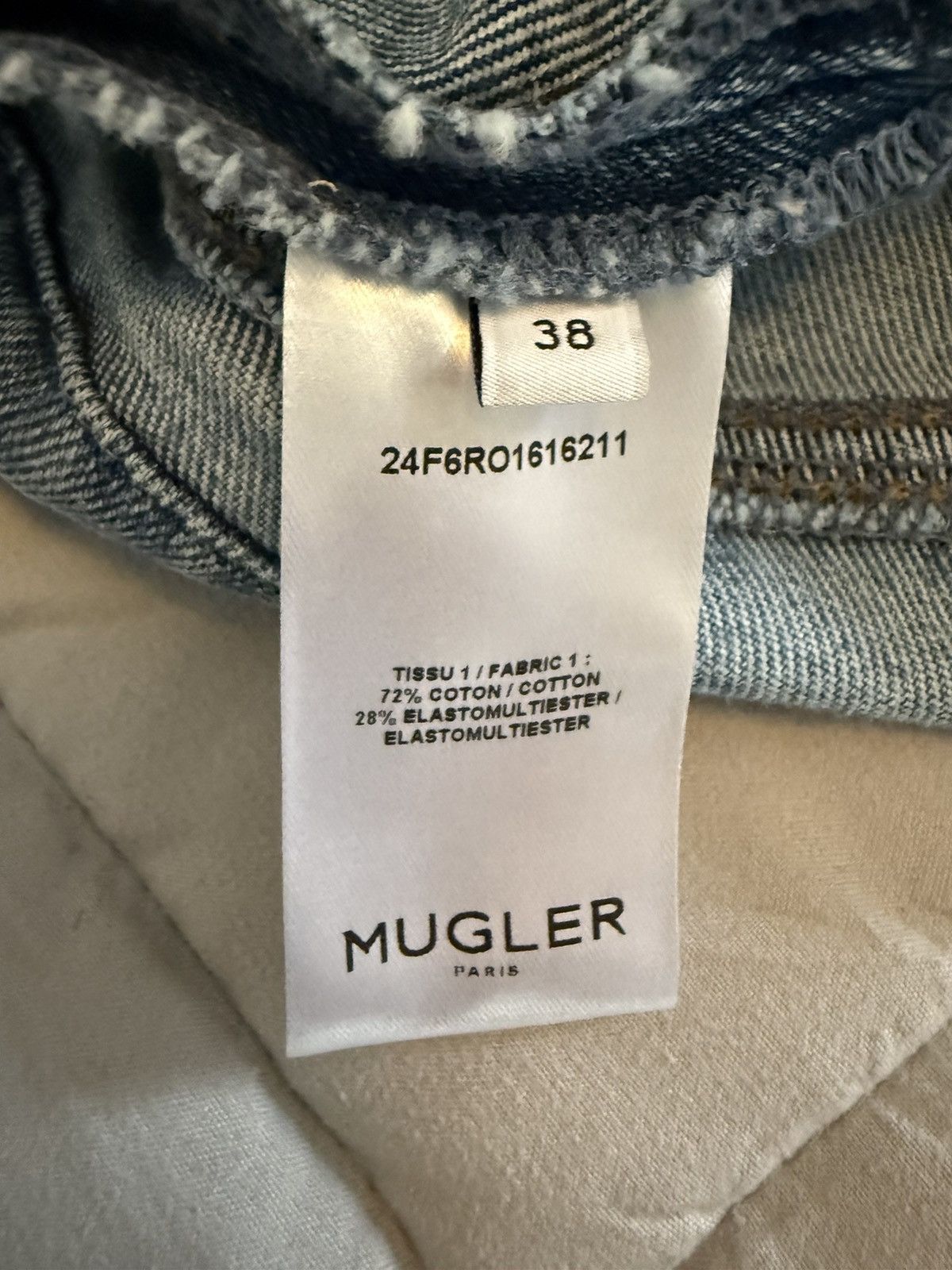Mugler Blue Spiral Denim Bustier Dress Size S / US 4 / IT 40 - 3 Thumbnail