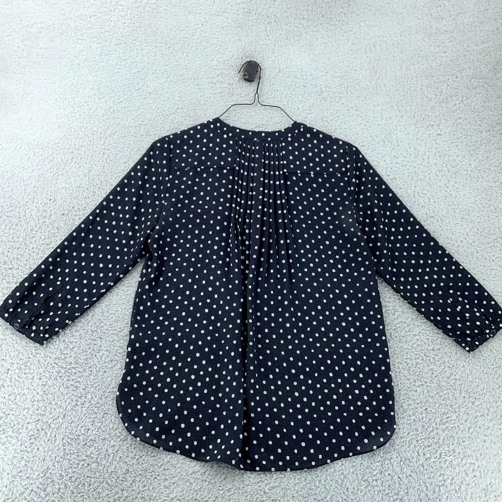 NYDJ NYDJ Shirt Womens Small Blue White Polka Dot 3/4 Sleeve Blouse Top Body Size S / US 4 / IT 40 - 3 Thumbnail
