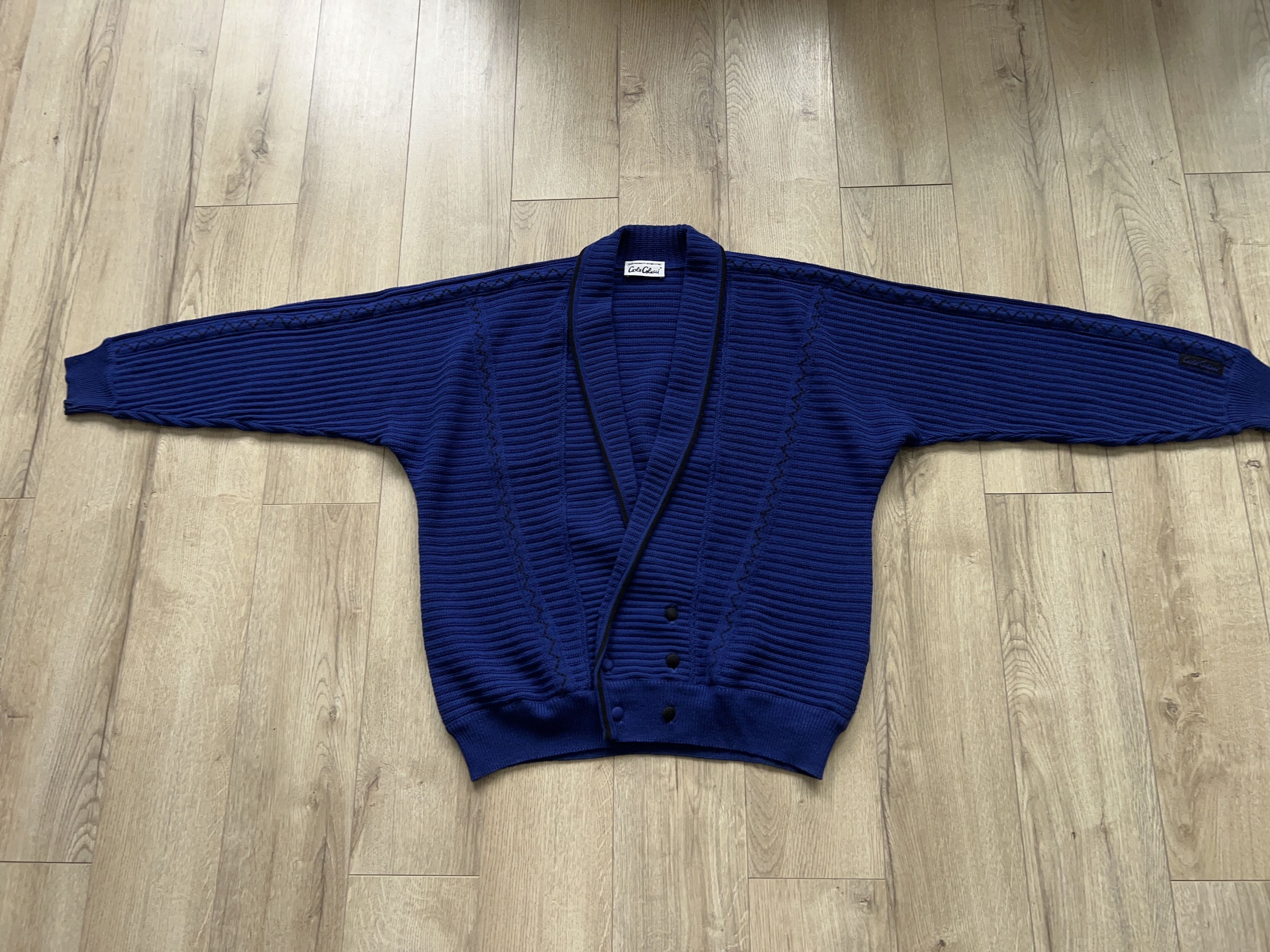 Carlo Colucci × Vintage Mens Carlo Colucci Cardigan Sweater Wool Made in Germany Size US L / EU 52-54 / 3 - 6 Thumbnail