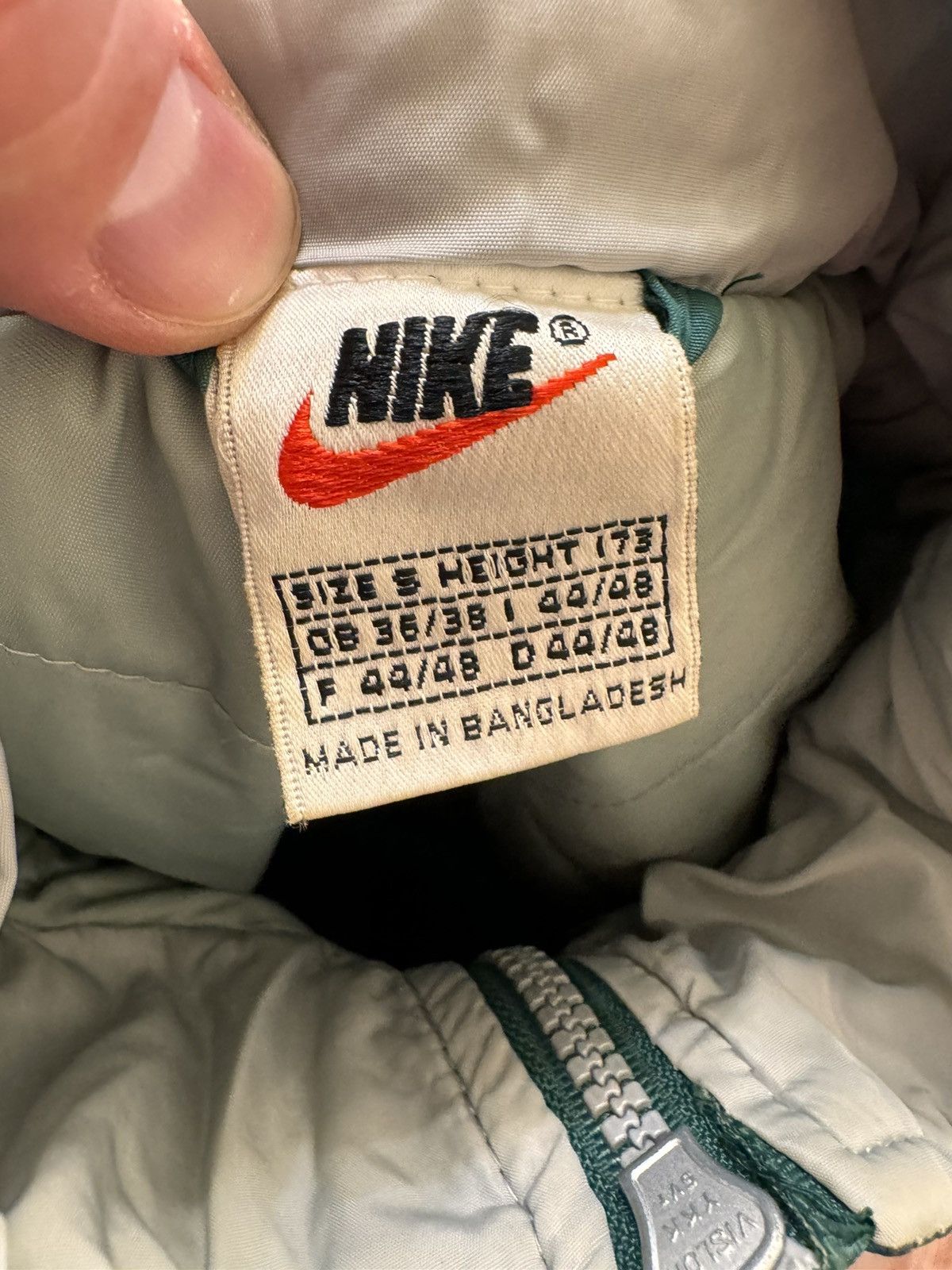Nike × Vintage Vintage light jacket Nike green big logo Size US S / EU 44-46 / 1 - 4 Thumbnail