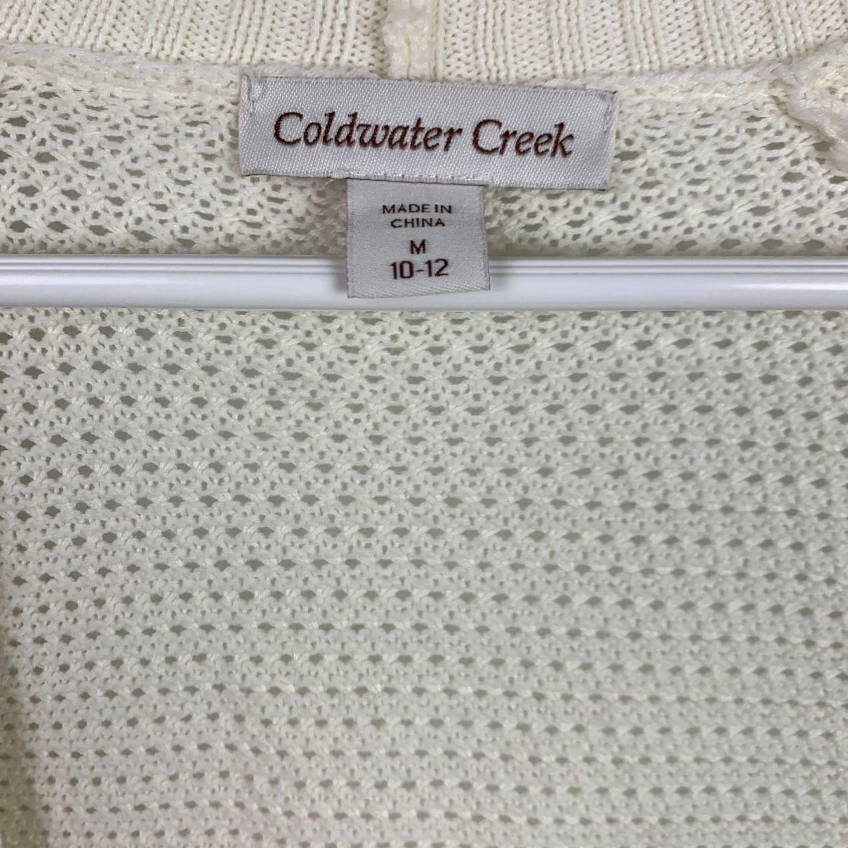 Coldwater Creek Coldwater Creek Open Knit Flyaway Ivory Sweater Cardigan Womens Medium 10-12 Size M / US 6-8 / IT 42-44 - 3 Thumbnail