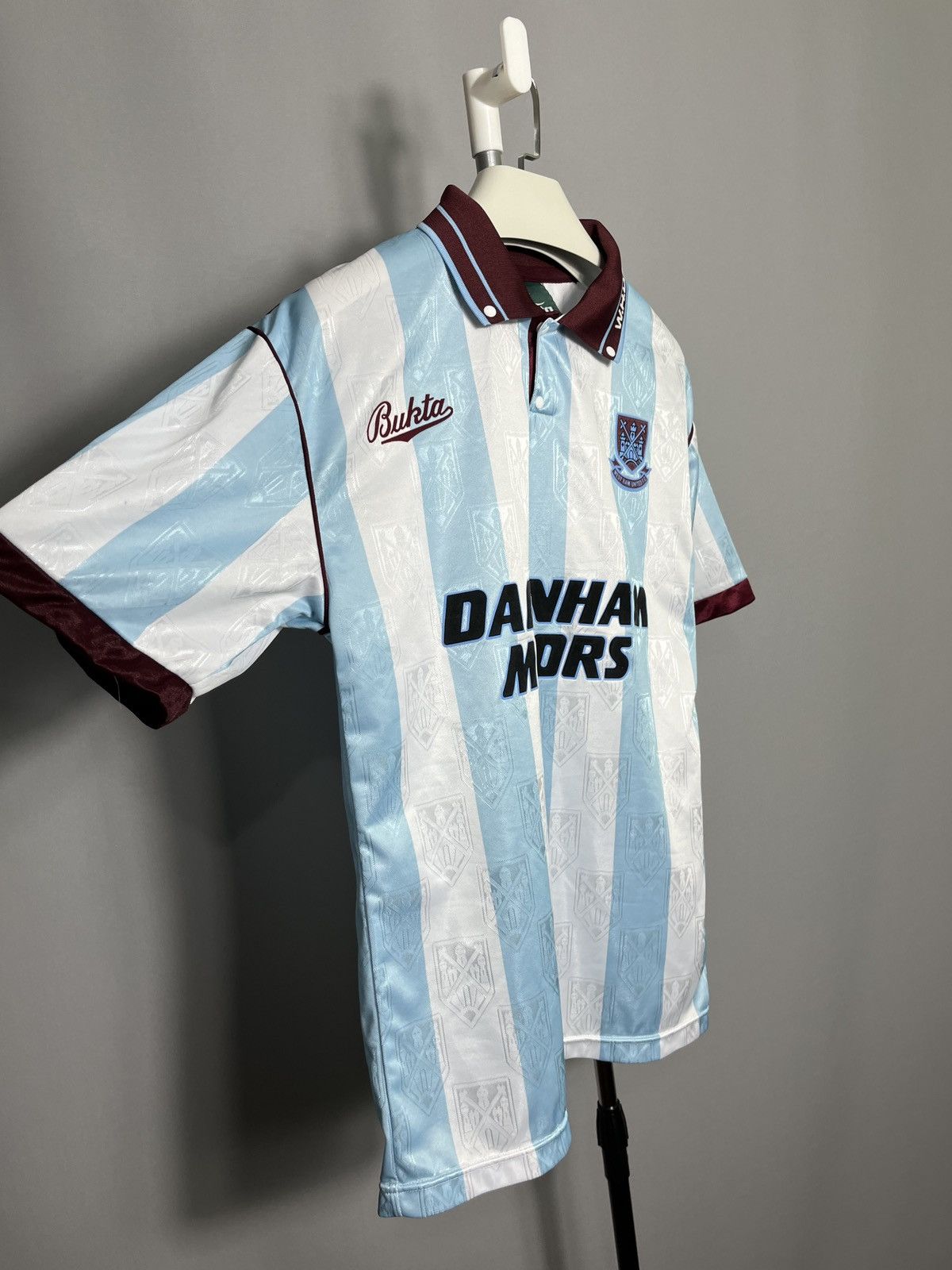 Vintage Bukta West Ham 1992 Away Retro Remake Jersey Score Draw Size US M / EU 48-50 / 2 - 3 Thumbnail