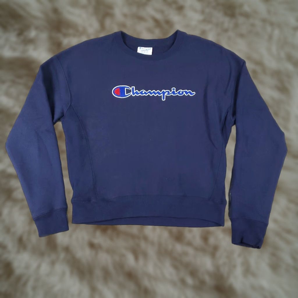 Champion Champion Blue Pullover Sweater Womens Medium Fleece Crew Neck Long Sleeve Sports Size M / US 6-8 / IT 42-44 - 1 Thumbnail