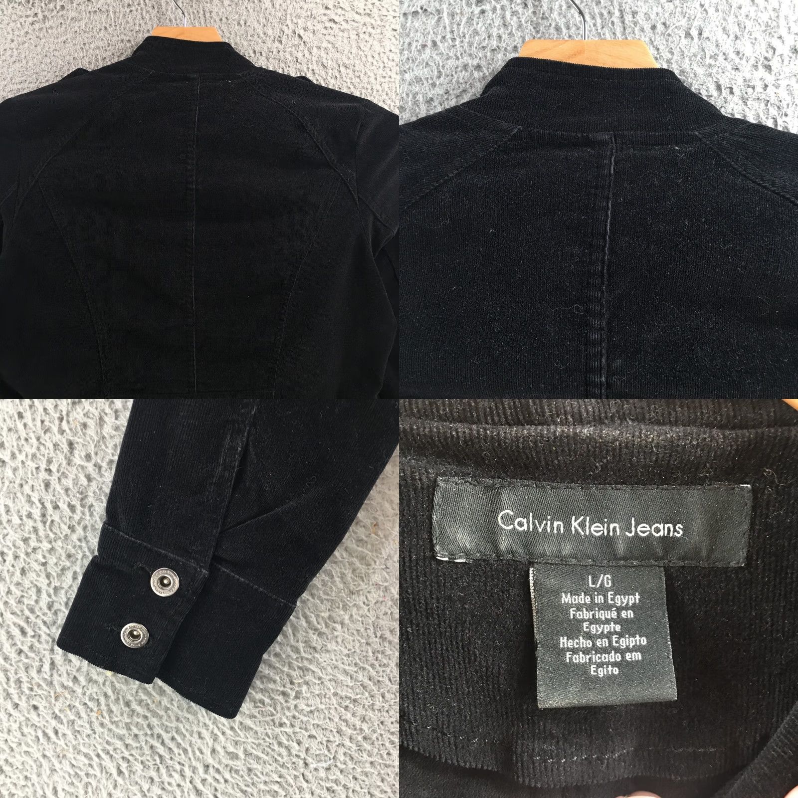 Calvin Klein Calvin Klein Jeans Corduroy Jacket Womens Large Black Long Sleeve Button Up Y2K Size L / US 10 / IT 46 - 9 Thumbnail