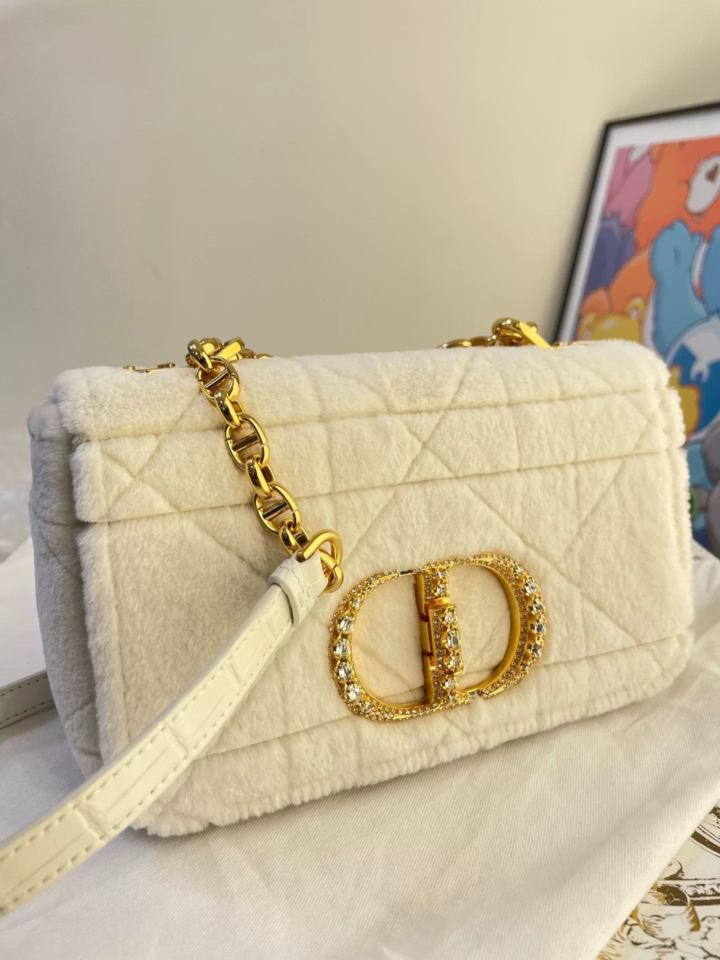 Dior Dior Caro Mink Crocodile Quilted Shoulder Bag Size ONE SIZE - 1 Thumbnail