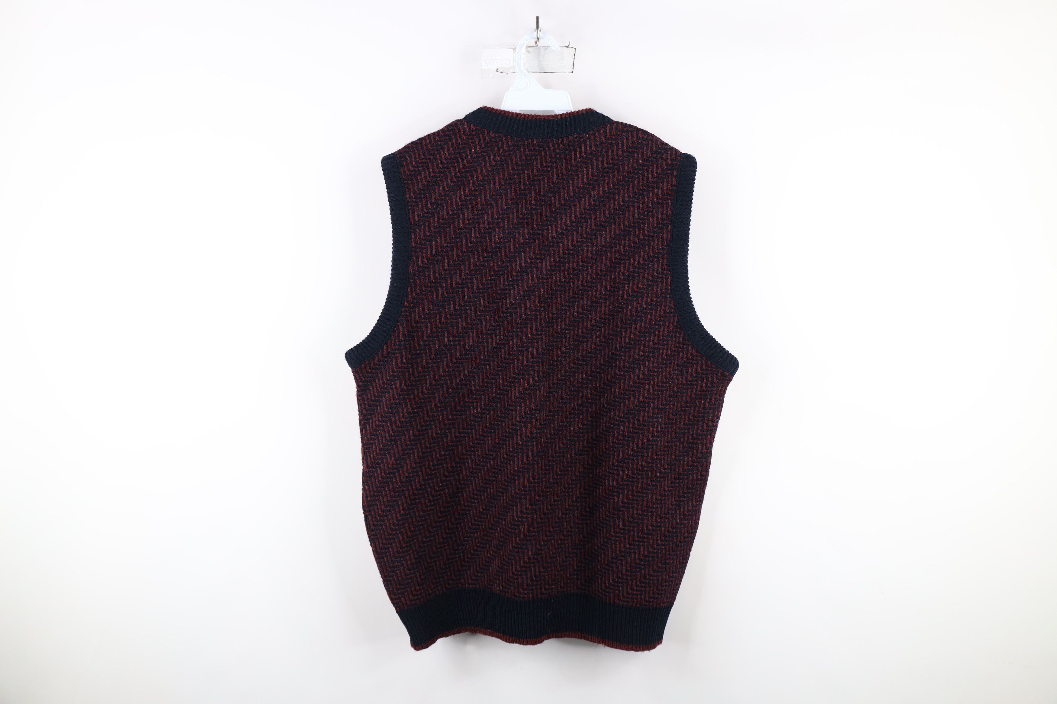 Vintage Vintage 90s Streetwear Herringbone Zig Zag Knit Sweater Vest Size US XL / EU 56 / 4 - 8 Thumbnail