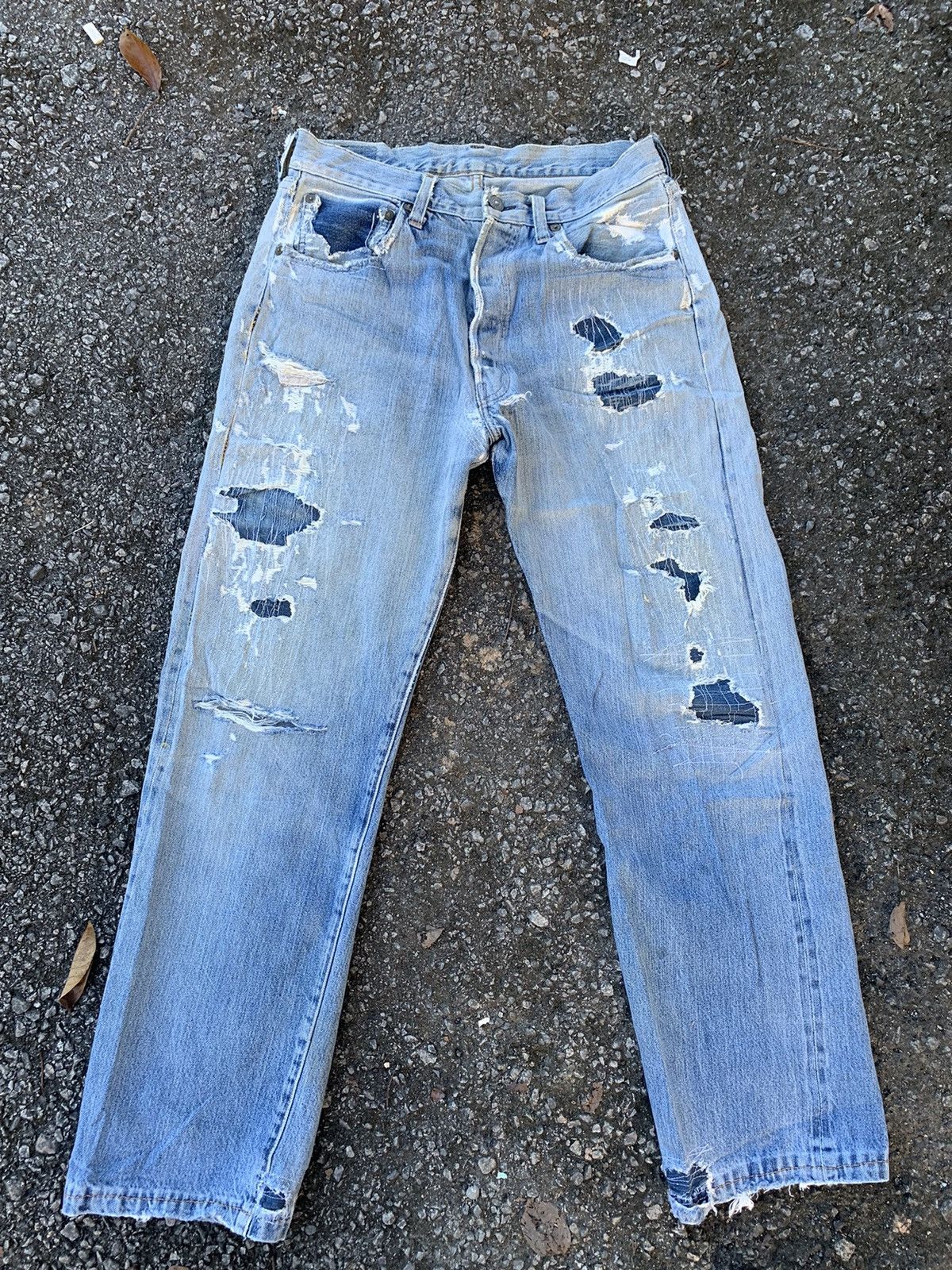image of Big E 501Xx Made In Usa Selvedge Distressed Denim in Blue, Men's (Size 30)