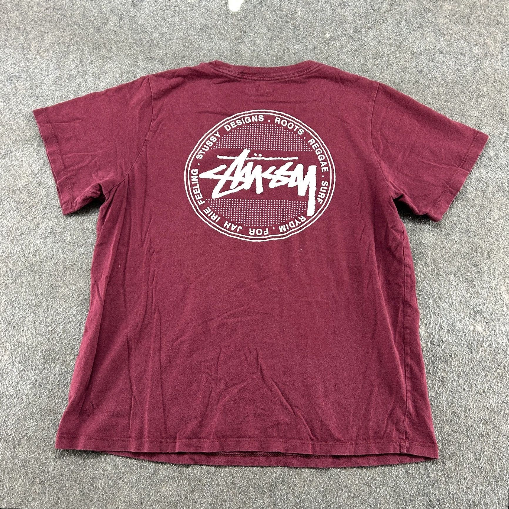 Vintage Stussy Shirt Mens L Red Crew Neck Short Sleeve Spellout Logo Skater Surf Cotton Logo 90s Hip Hop Size US L / EU 52-54 / 3 - 5 Thumbnail