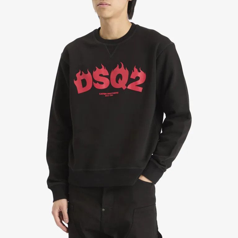 Dsquared2 o1mle0126 Cool Fit Flames Sweatshirt in Black Size US S / EU 44-46 / 1 - 2 Thumbnail