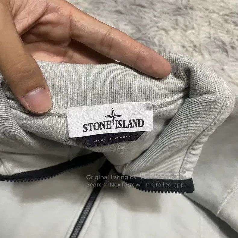 Stone Island Stone Island Zip-Up Hoodie Sweatshirt Jacket Pearl Grey L Size US L / EU 52-54 / 3 - 3 Thumbnail