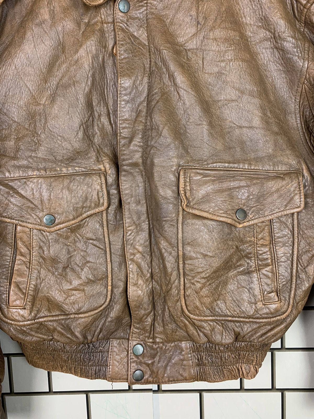 14th Addiction Vintage Japanese Brand Leather Bomber Jacket Size US L / EU 52-54 / 3 - 6 Thumbnail