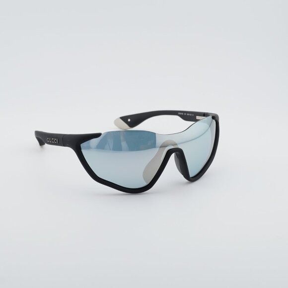 Gucci Gucci GG2018S 001 Sunglasses Matte Black Shield Frame, Smoke Size ONE SIZE - 4 Thumbnail
