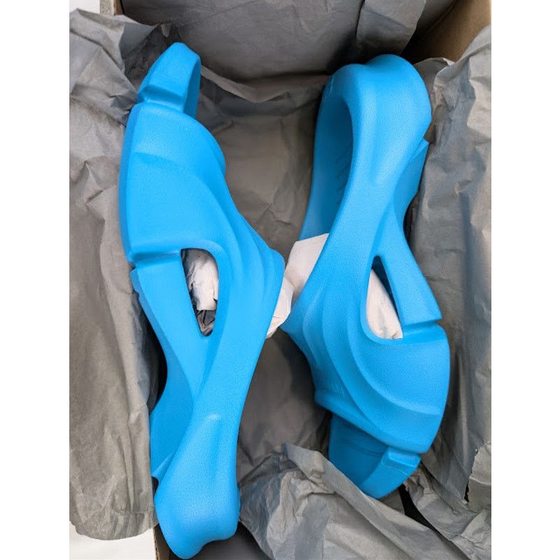 Balenciaga o1rshd1 Rubber Mold Slide Sandals in Blue 41 Size US 8 / EU 41 - 20 Thumbnail