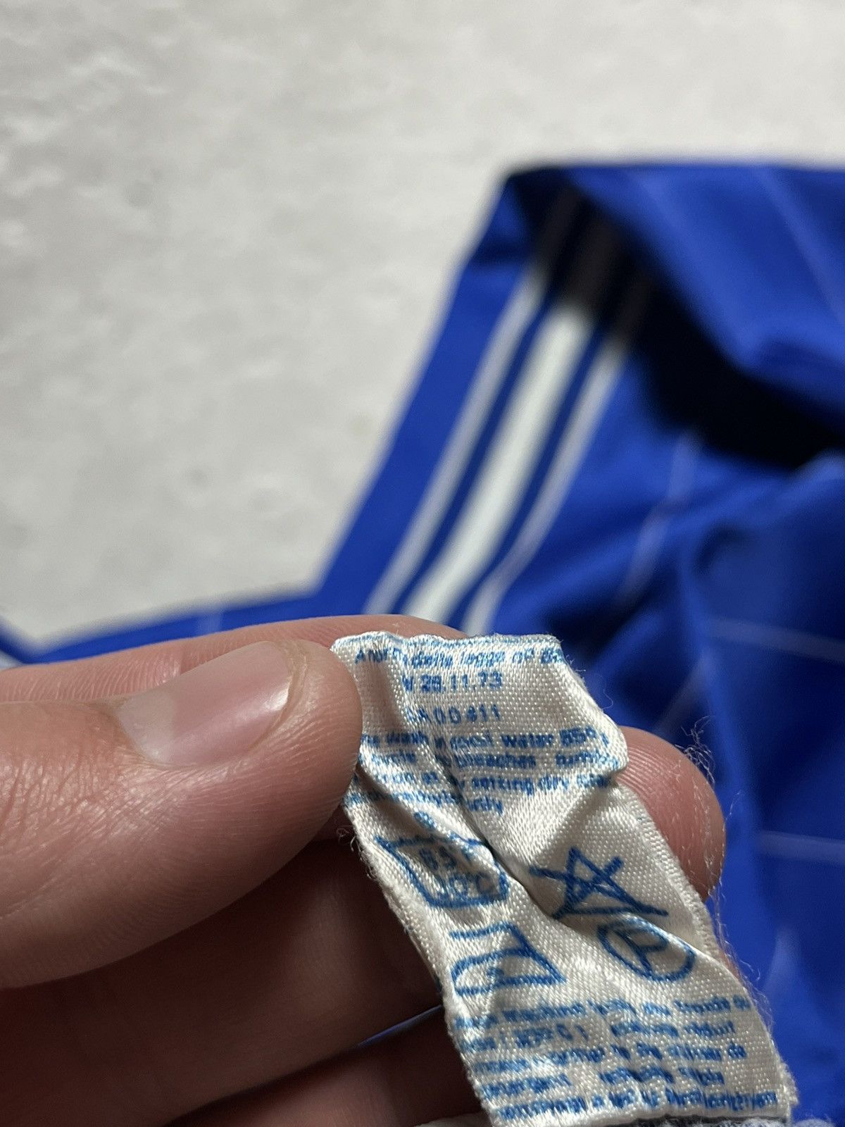 Adidas × Vintage Vntg Adidas Ventex Jersey Made in Tunisia Blue Striped Shirt Size US L / EU 52-54 / 3 - 13 Thumbnail