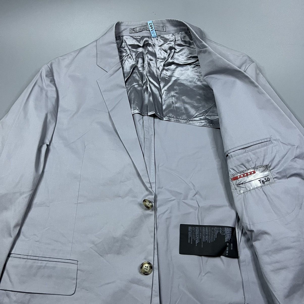 Prada Prada 2011 Nylon Blazer Silver Grey Size XL / US 12-14 / IT 48-50 - 9 Thumbnail