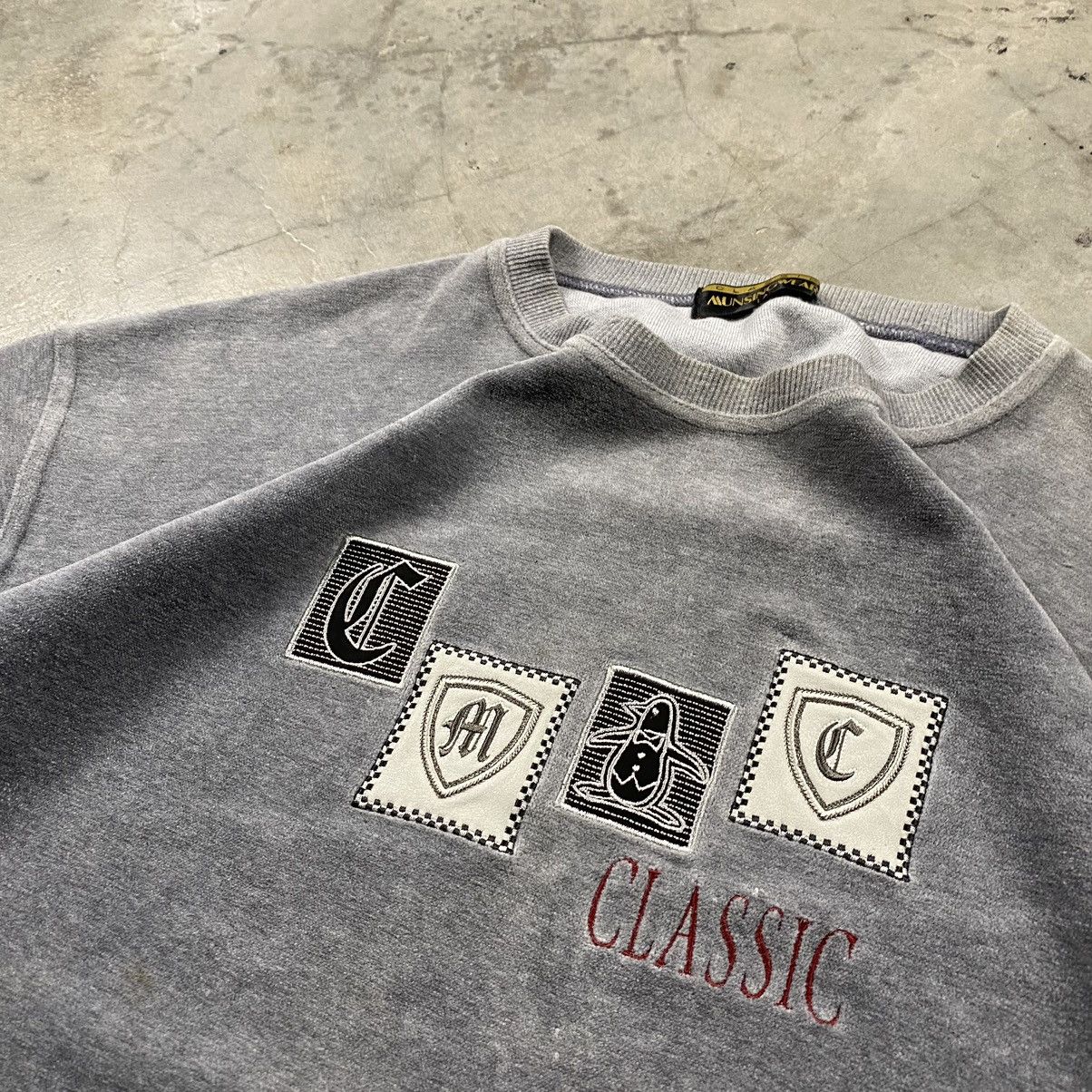 Grand Slam × Vintage 90s Munsingwear Classic Japan Velvet Boxy Crewneck Size US L / EU 52-54 / 3 - 2 Thumbnail