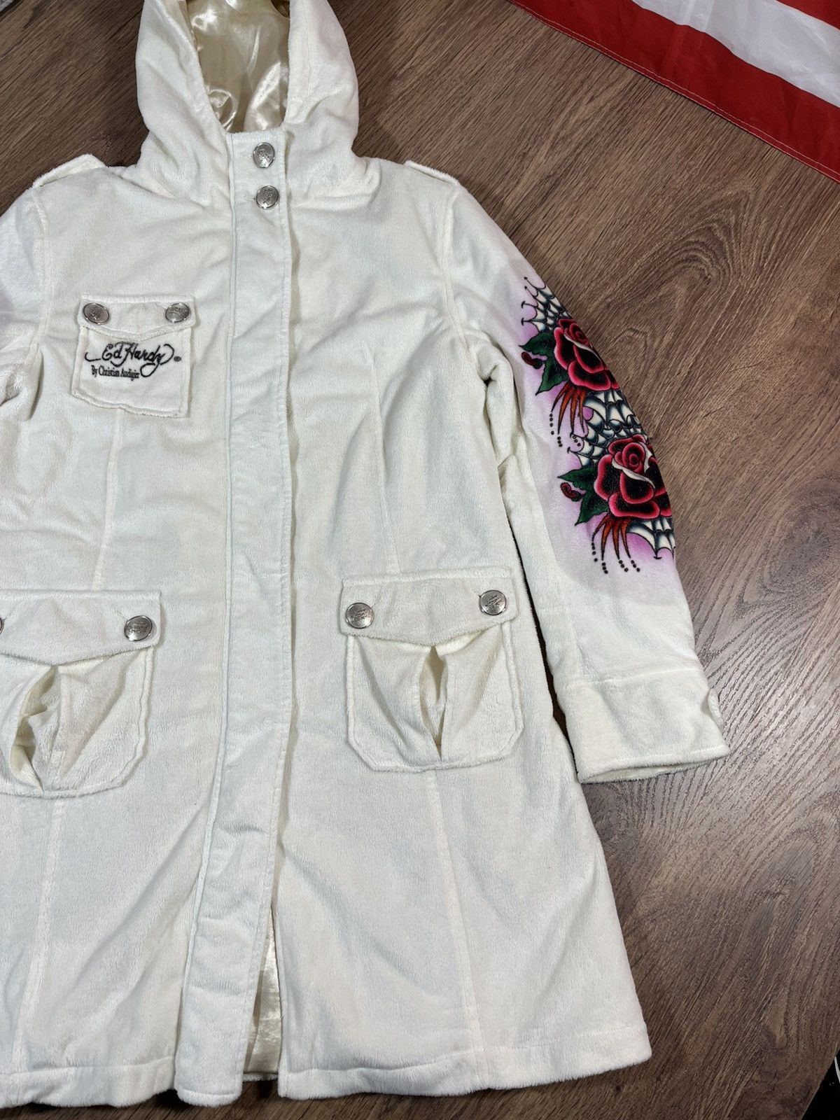 Ed Hardy Plush jacket Ed Hardy By Christian Audigier teddy coat Size L / US 10 / IT 46 - 3 Thumbnail