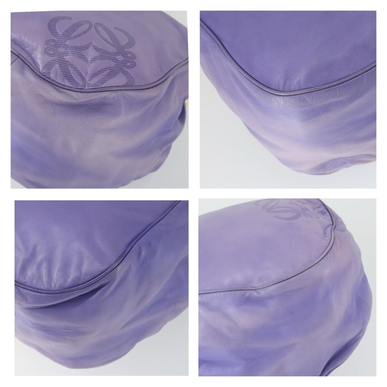 Loewe Loewe Purple Leather Anagram Hobo Buttery Soft Gold Hardware Size ONE SIZE - 12 Thumbnail