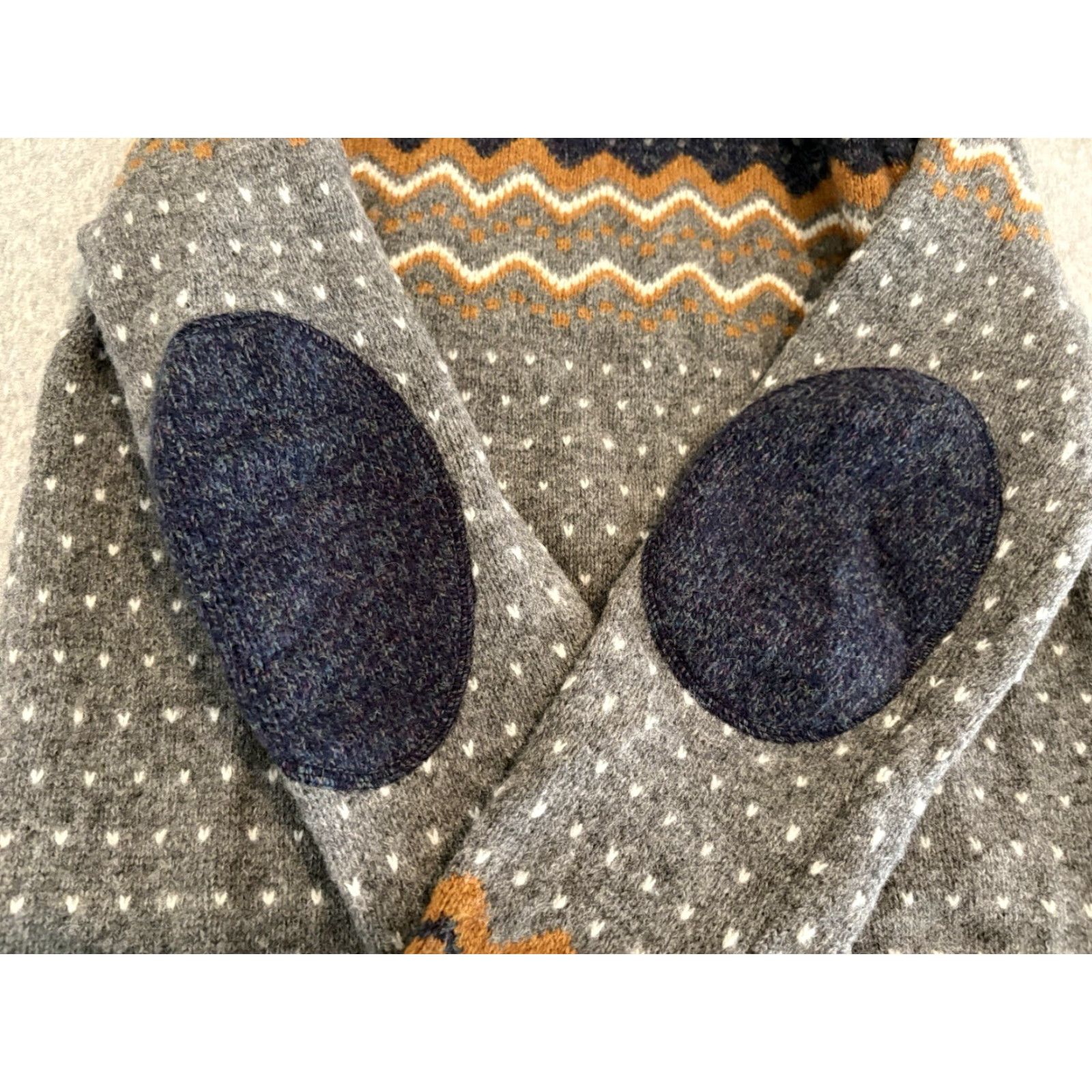 Vintage Fjallraven Wool Sweater Fair Isle Birdseye Blue Nordic Elbow Patches Mens Medium Size US M / EU 48-50 / 2 - 3 Thumbnail