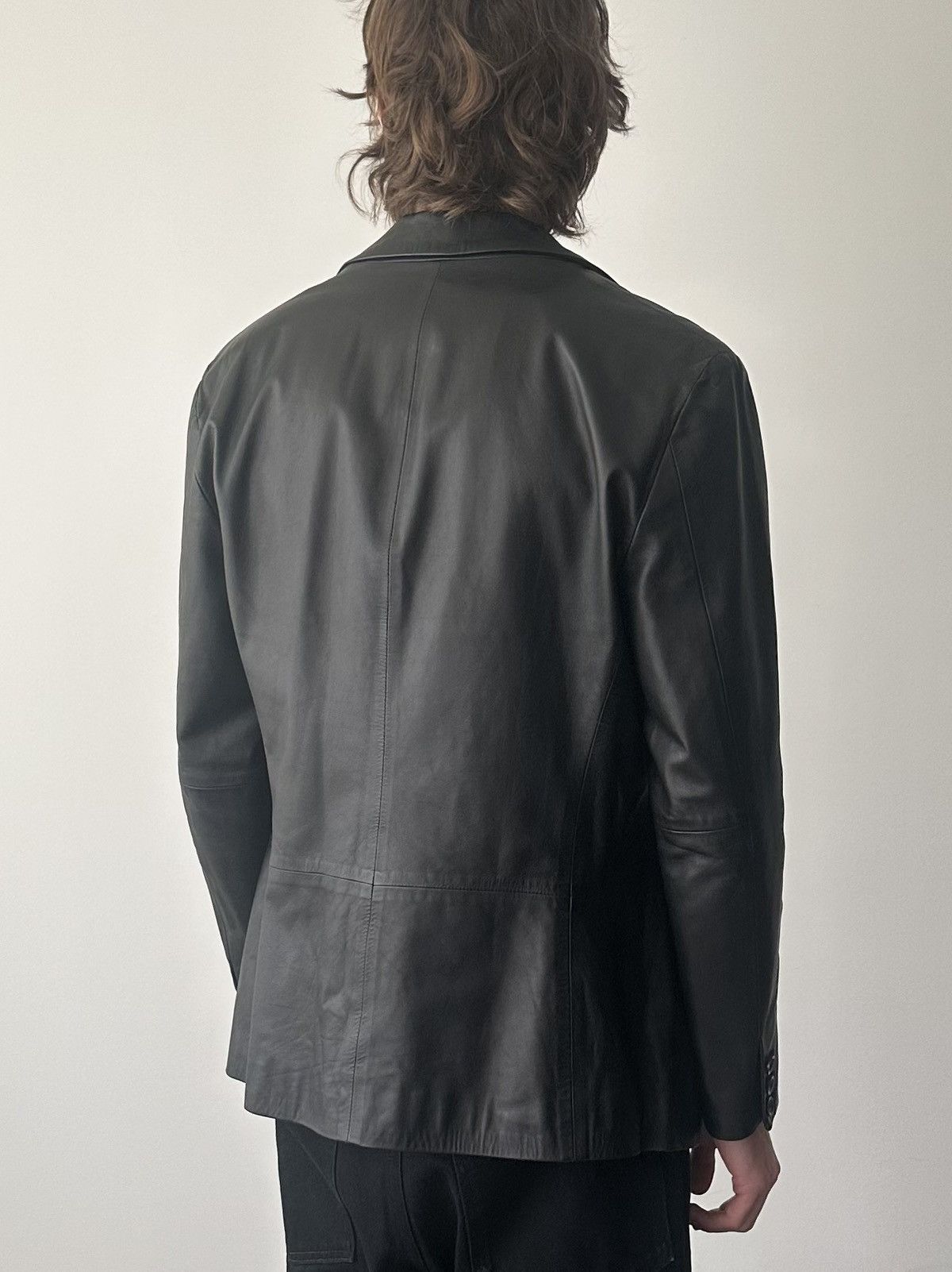 Emporio Armani Emporio Armani Leather Blazer Size US M / EU 48-50 / 2 - 4 Thumbnail