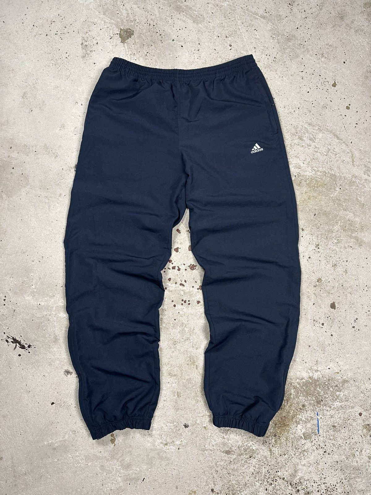 Adidas Vintage Y2K Adidas Baggy Navy Track Pants Loose rare Size US 34 / EU 50 - 1 Thumbnail