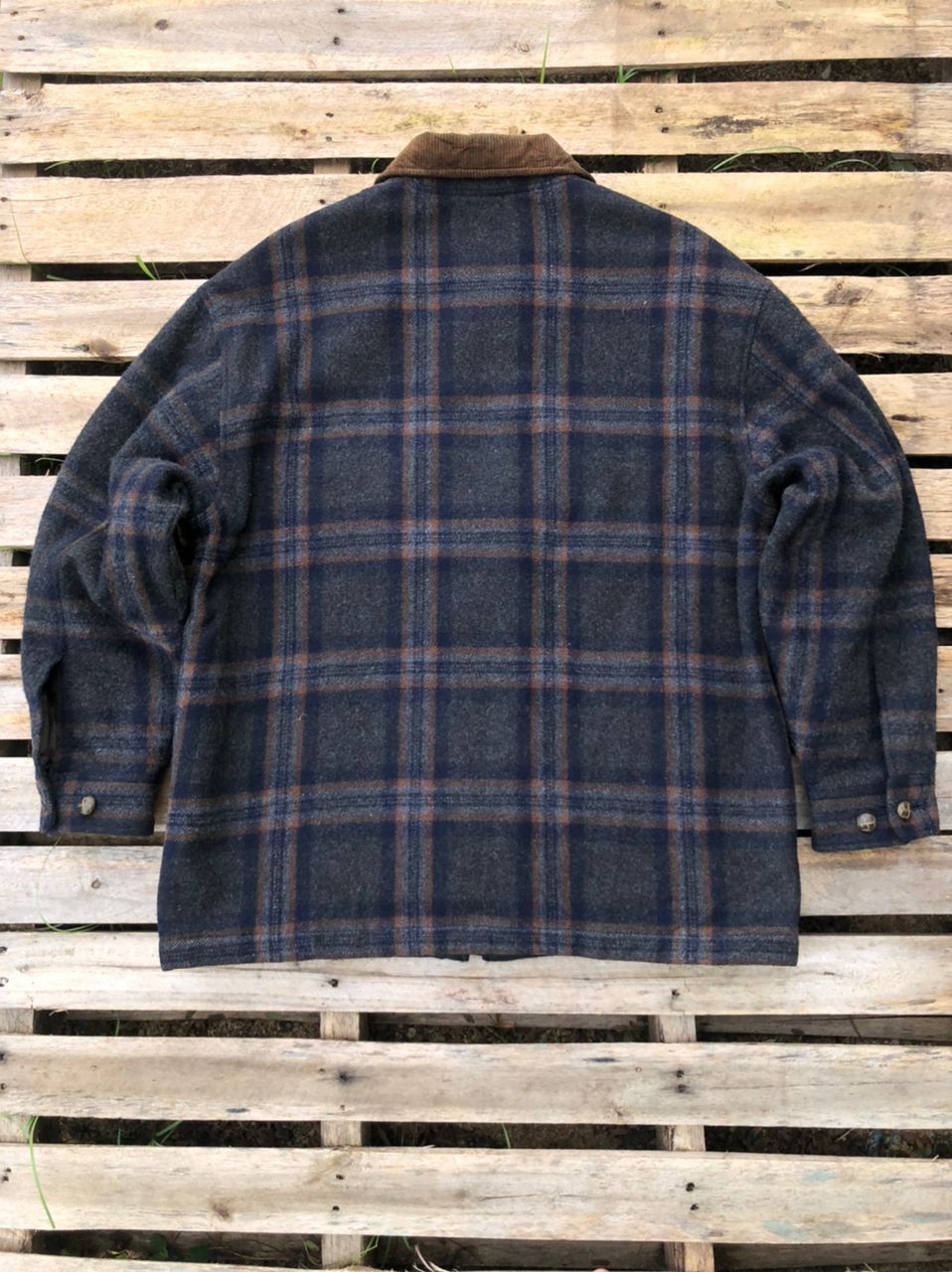 Japanese Brand × Uniqlo × Vintage Vintage 90s Uniqlo Checkered Wool Jacket Size US L / EU 52-54 / 3 - 2 Thumbnail