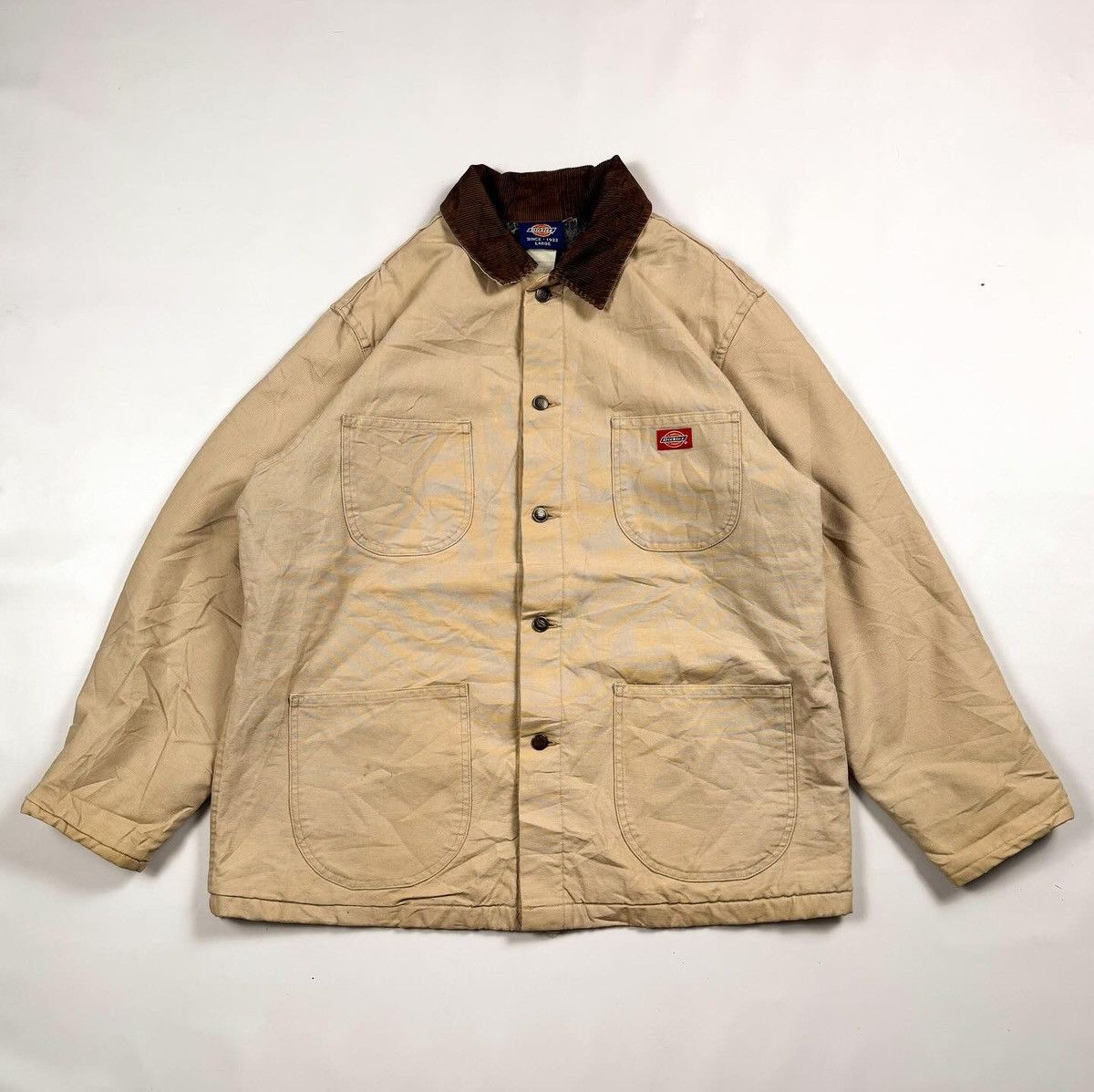 Dickies Vintage Dickies Chore Jacket Beige Size US L / EU 52-54 / 3 - 1 Thumbnail