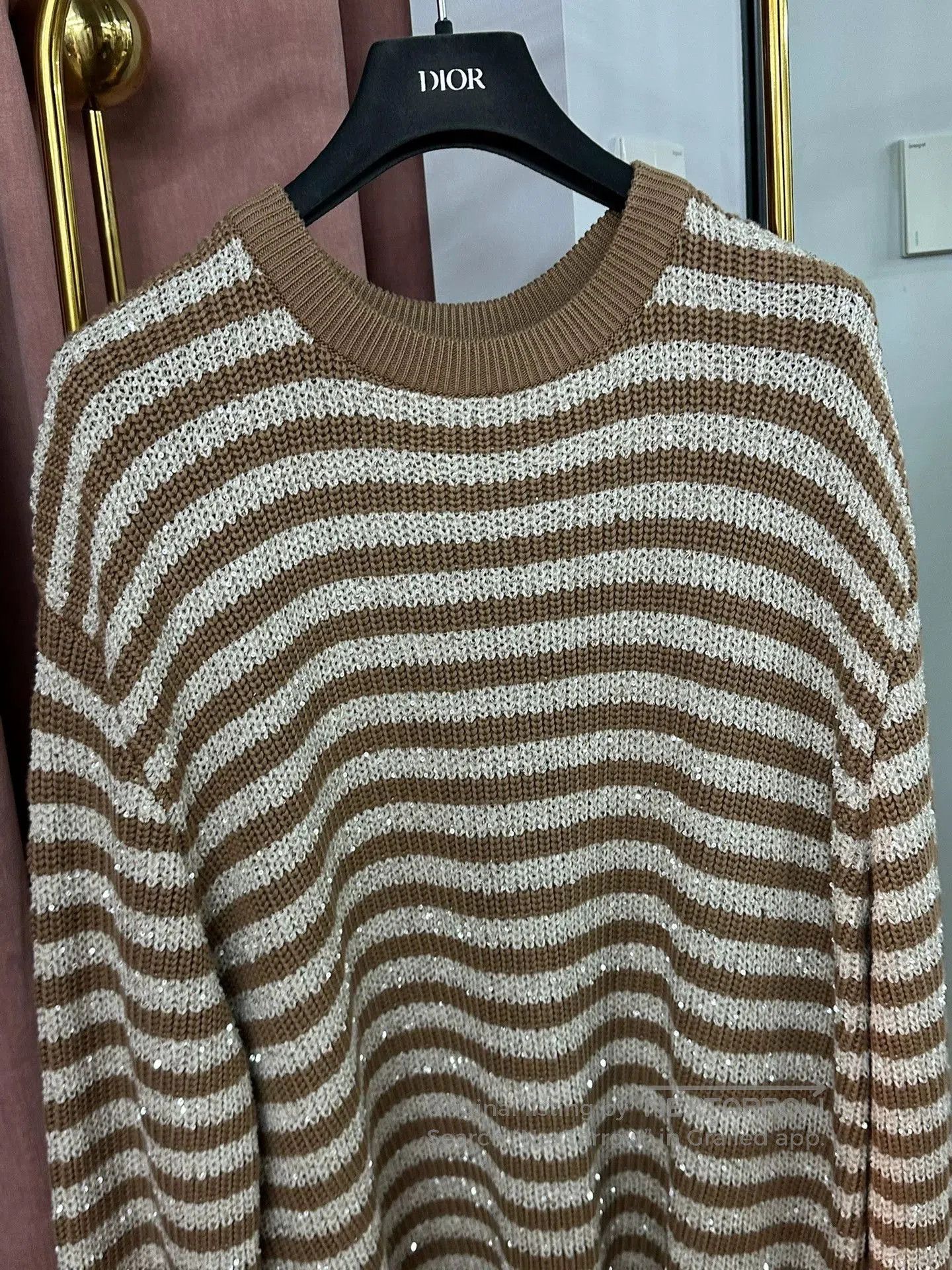 Brunello Cucinelli Brunello Cucinelli Sequin Stripe Sweater. Size US XXL / EU 58 / 5 - 2 Thumbnail