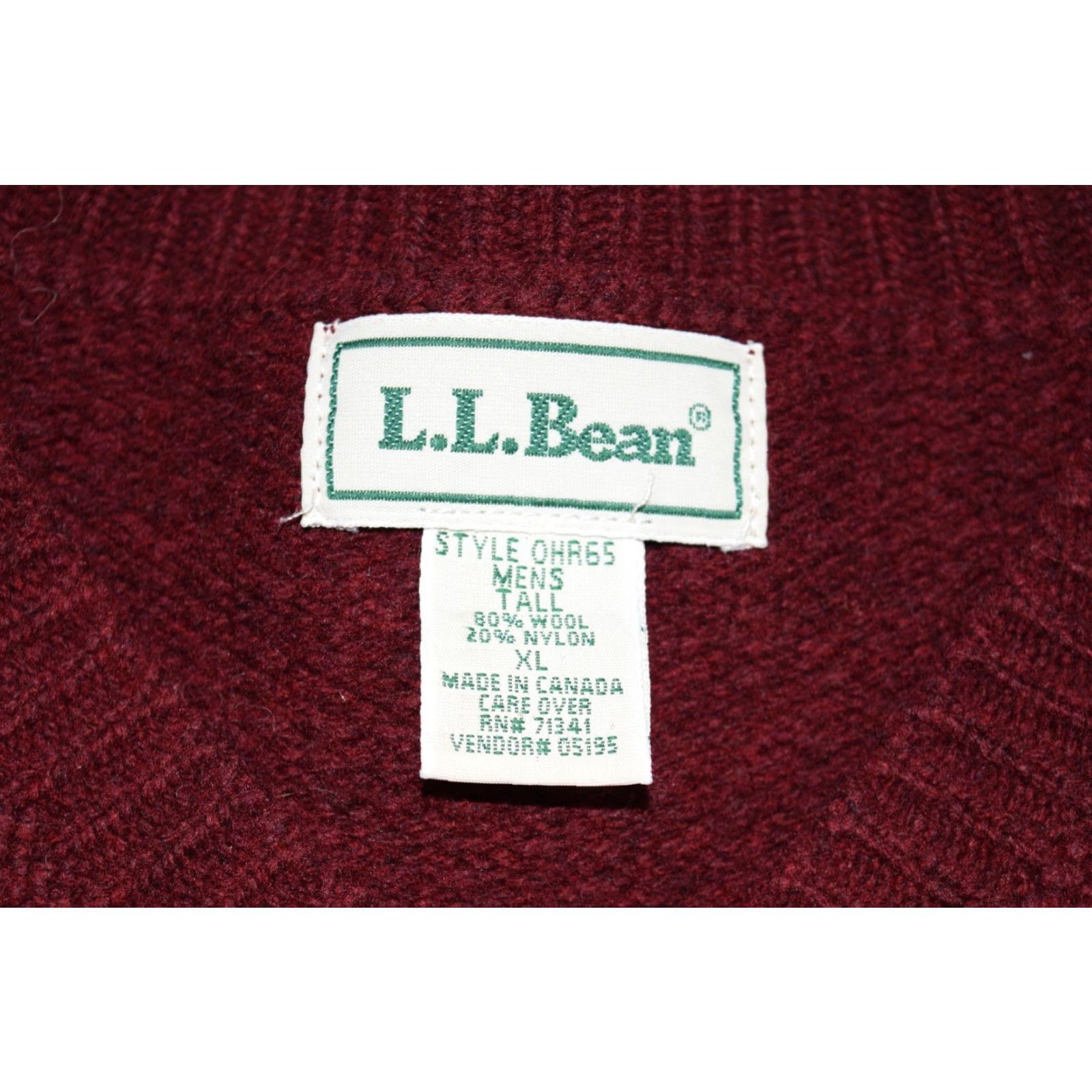 Vintage VINTAGE L.L. BEAN STRIPED RED WOOL BLEND PULLOVER SWEATER XL TALL 80s 90s MENS Size US XL / EU 56 / 4 - 3 Thumbnail