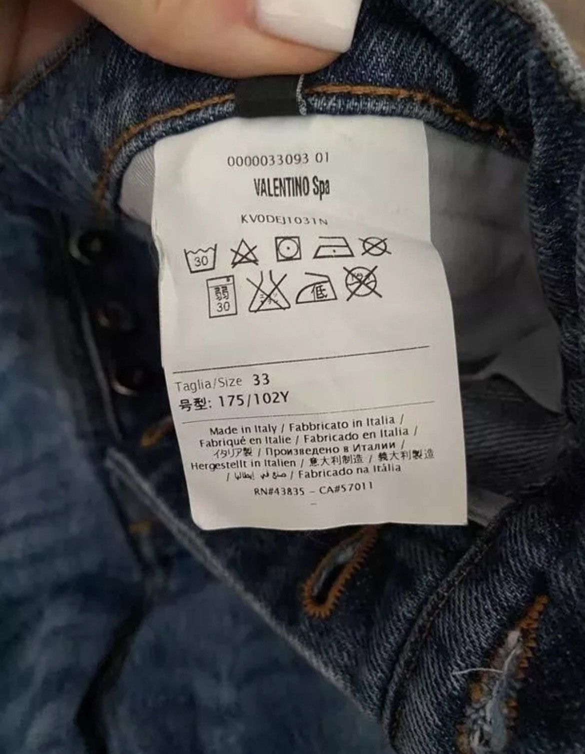 Valentino VALENTINO Slim-Fit Panelled Stretch-Denim Jeans - Blue Size US 33 - 4 Thumbnail